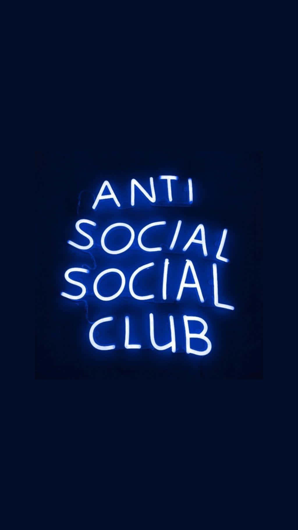 Anti Social Club iPhone Neon Blått Skilt Bakgrunner