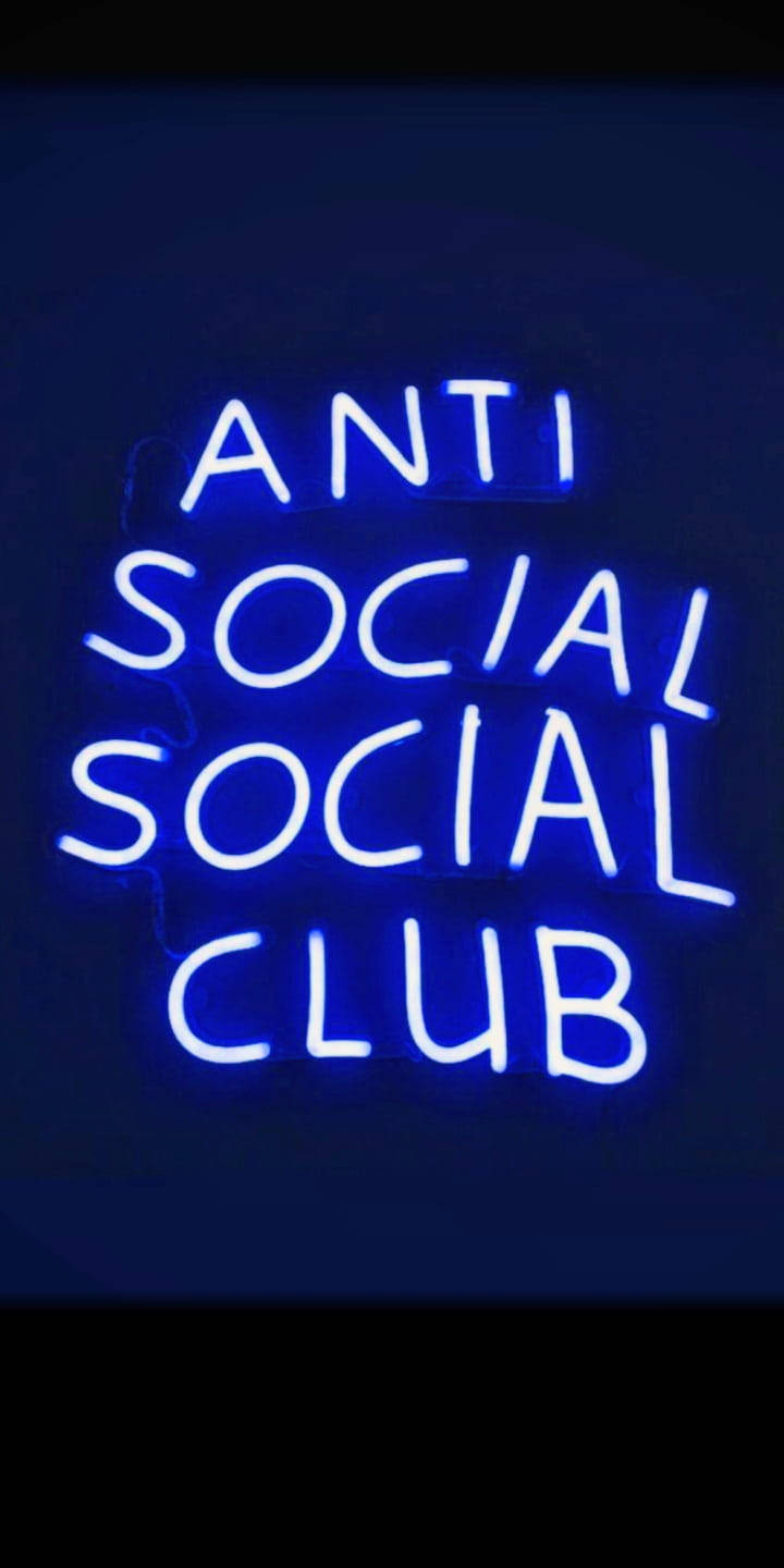 Anti Social Social Club blå neon Bakgrunner