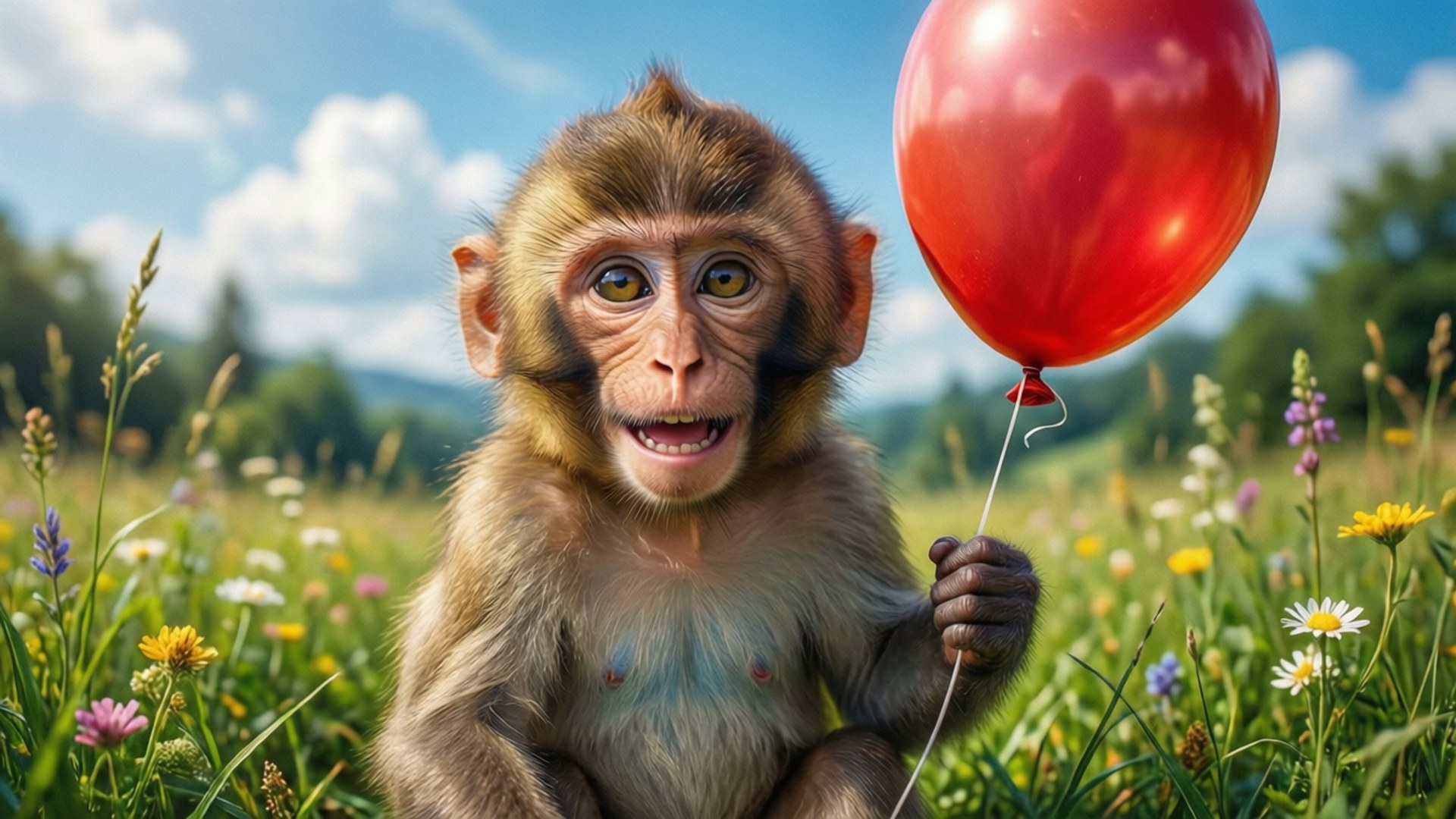 Ape med ballong Bakgrunner