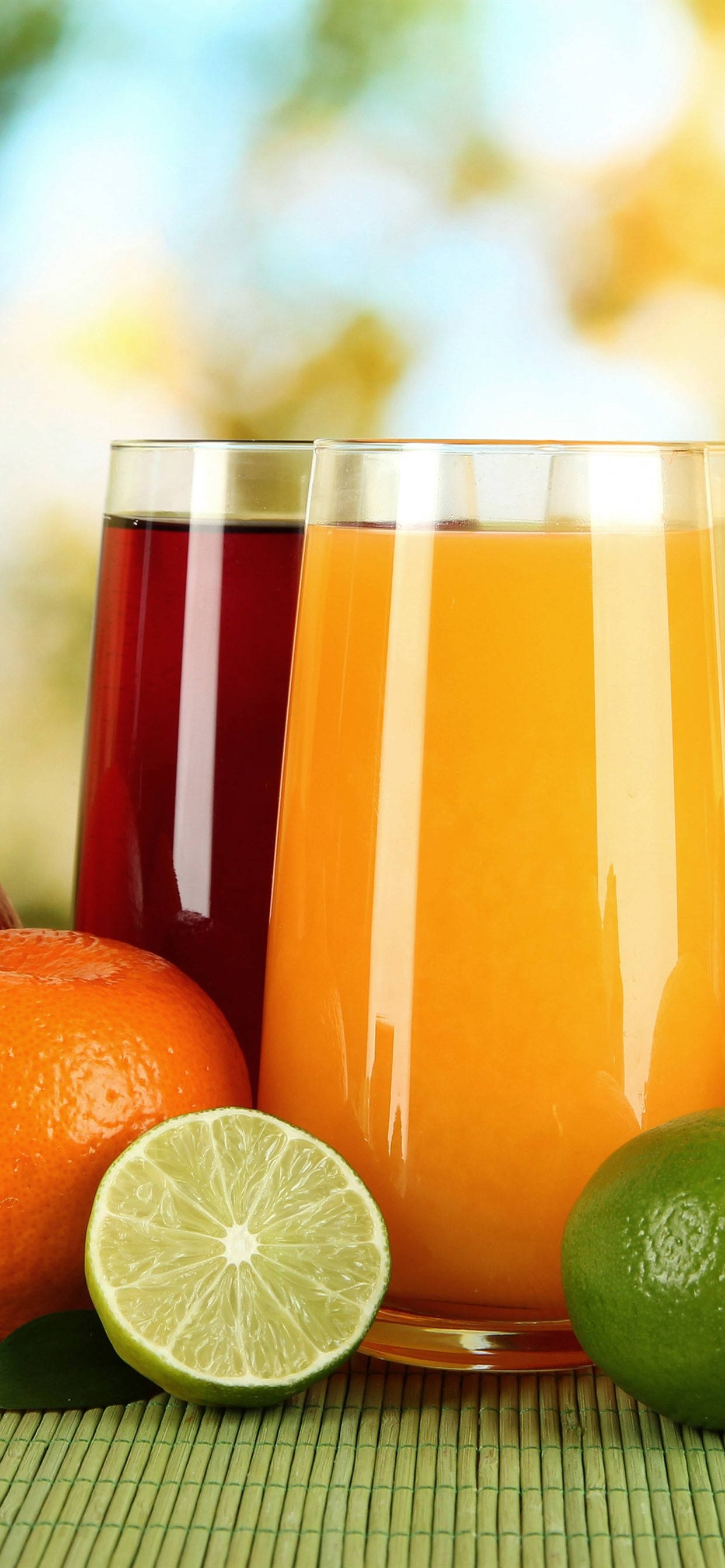 Appelsin- og Limefruktjuice Bakgrunner