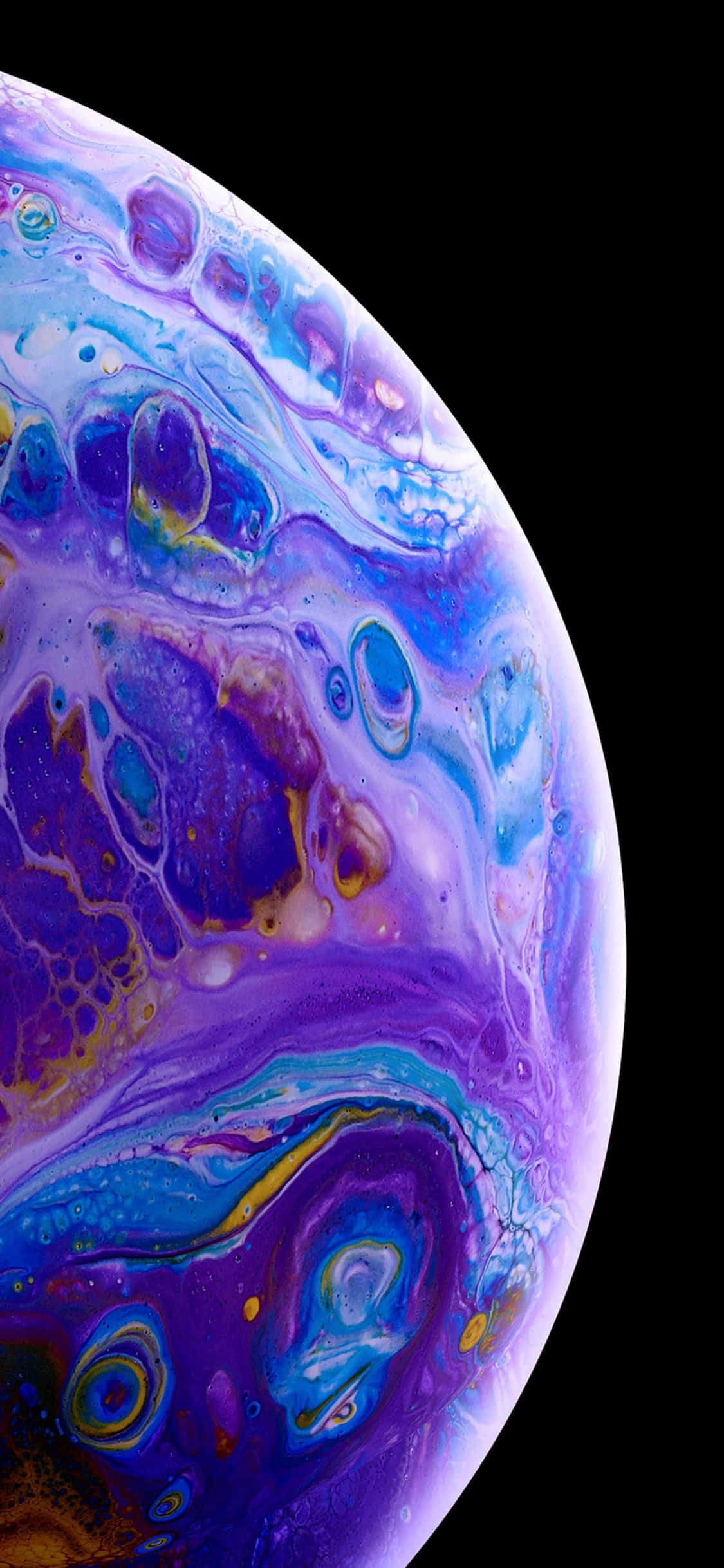 Apple iPhone XS Lilla Blå Fluidboble Bakgrunner