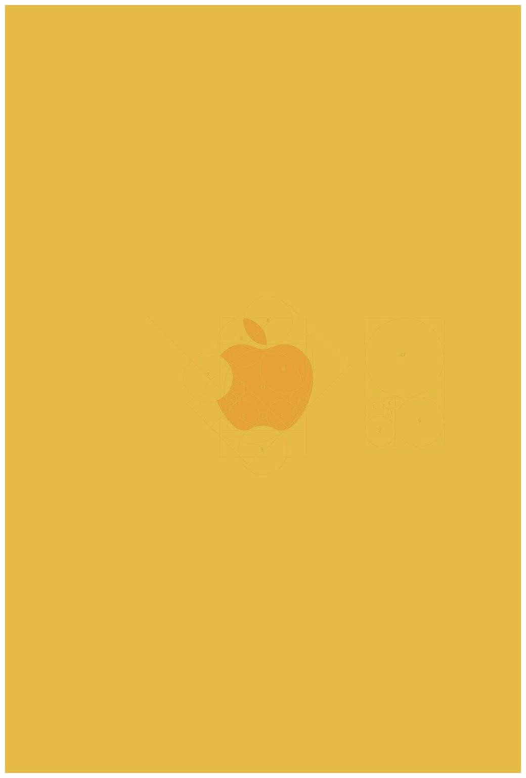 Apple-logo trykt på søt pastellgul estetikk Bakgrunner
