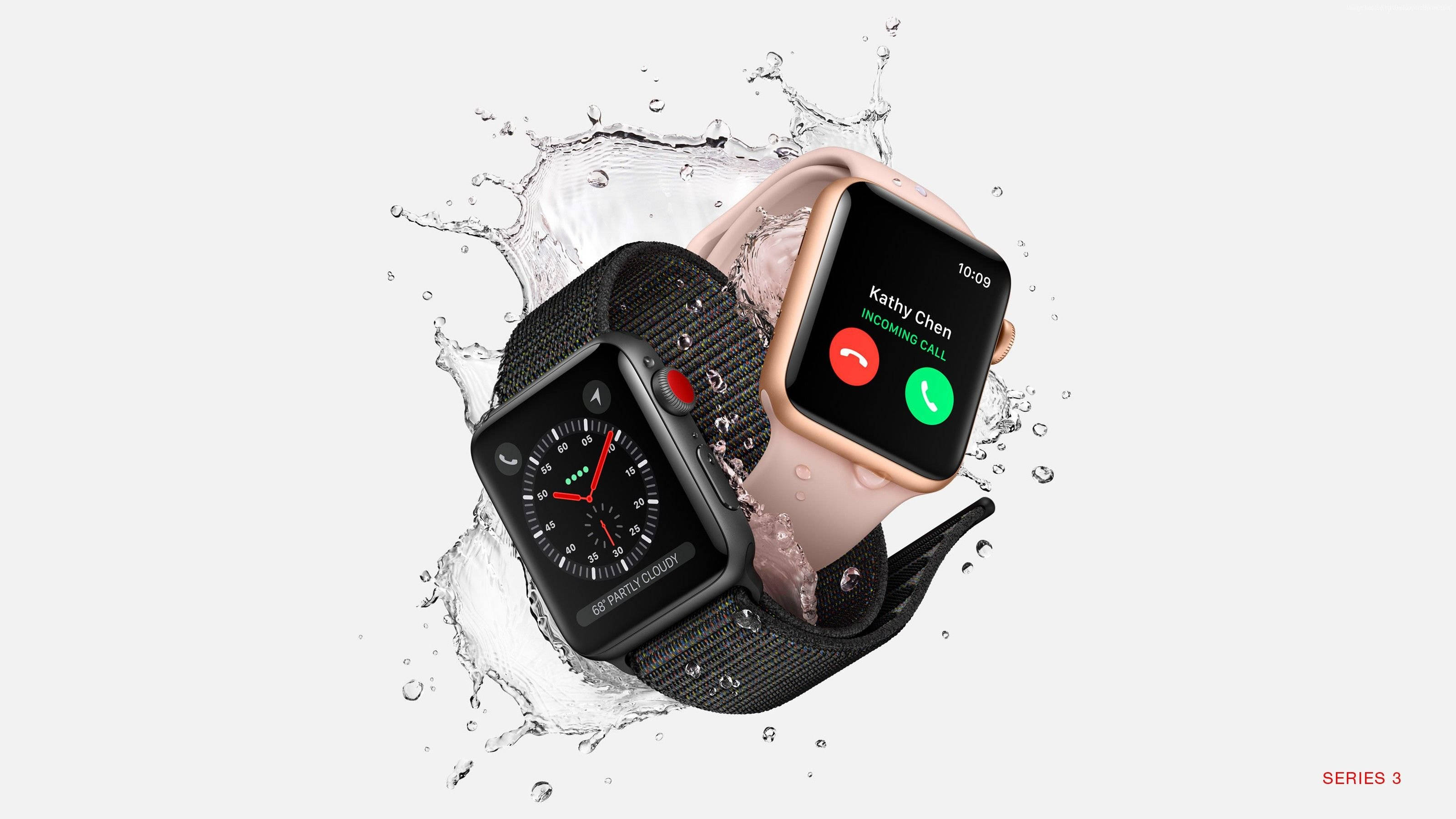 Apple Watches med vannsprut Bakgrunner