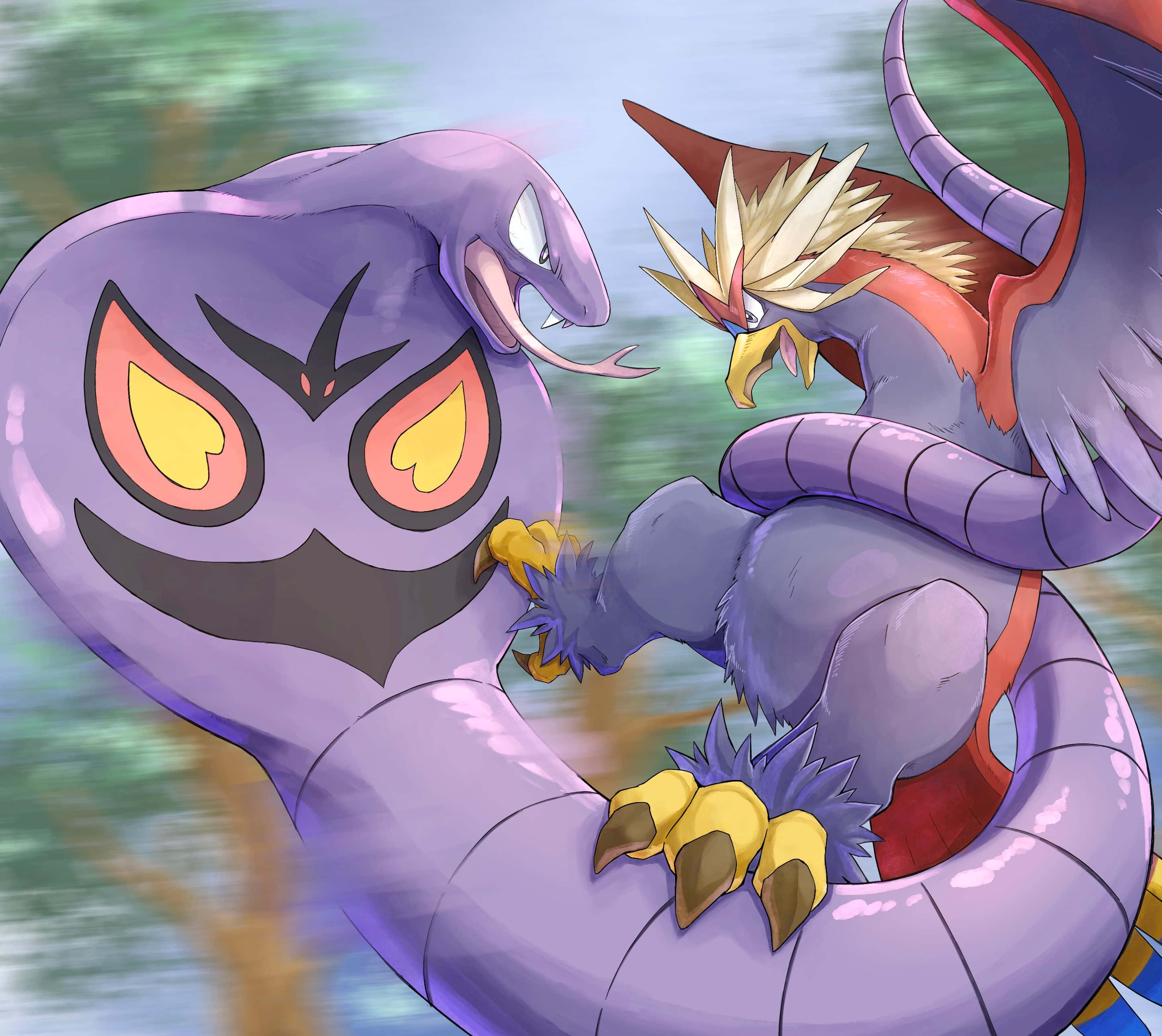 Arbok mot Braviary Bakgrunner