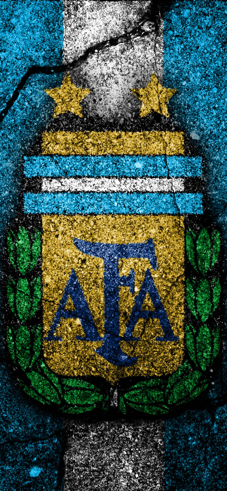 Argentina-landslagets logo på asfalt