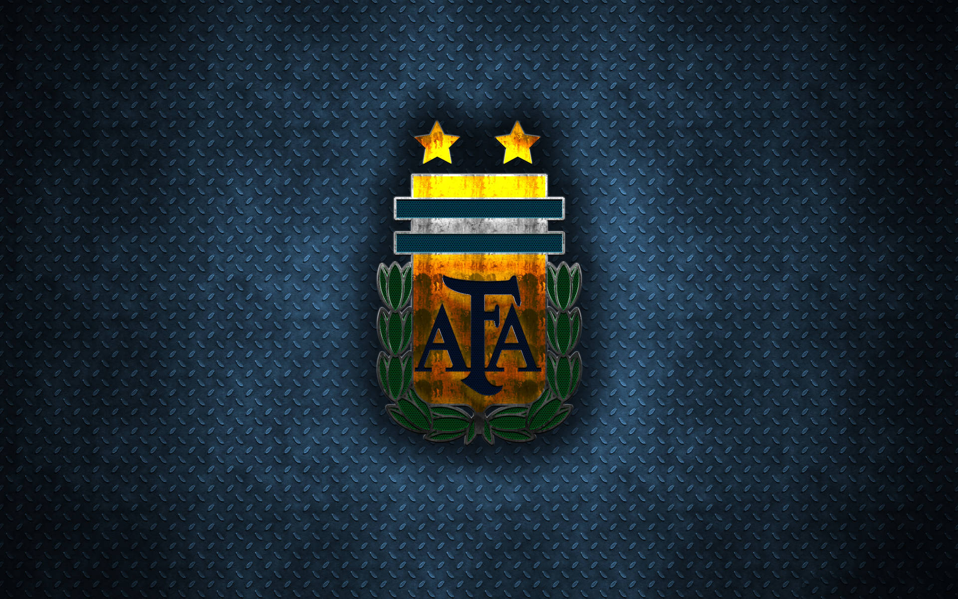 Argentinas landslagsfotball metallisk emblem — Mørkeblå GIF Bakgrunner