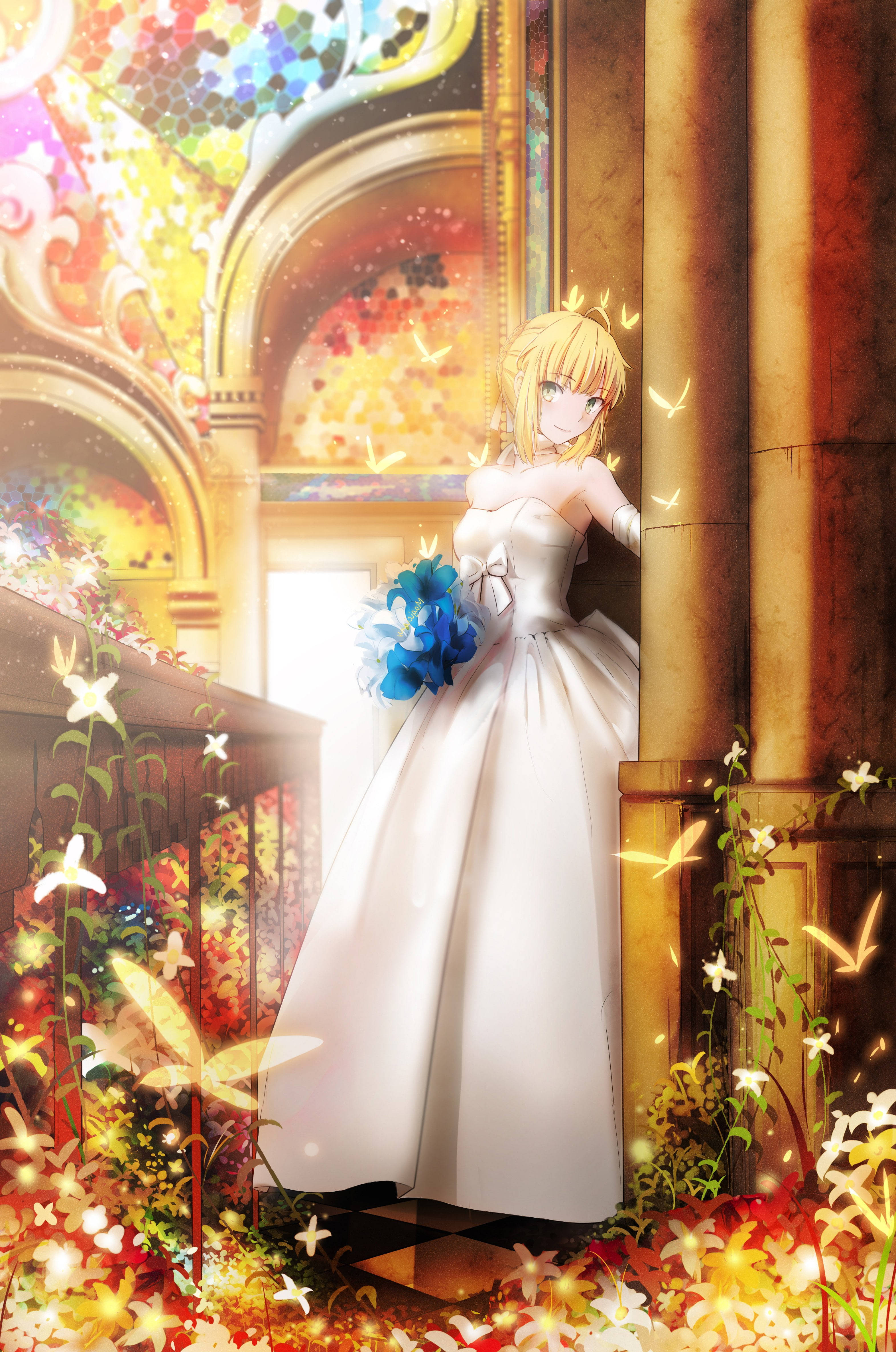 Artoria Pendragon Wedding Dress Bakgrunner
