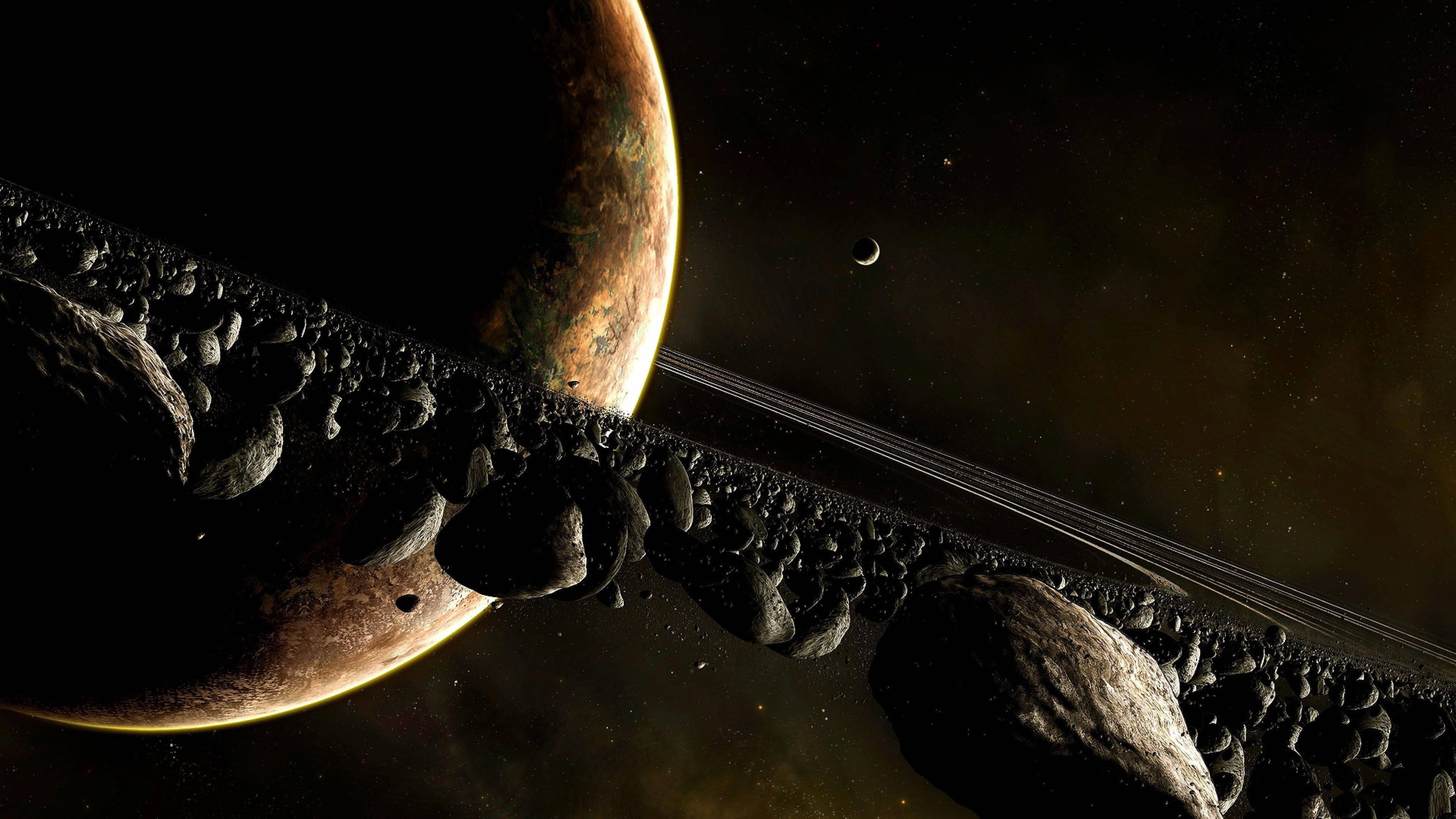 Asteroide Saturn 4K Bakgrunner