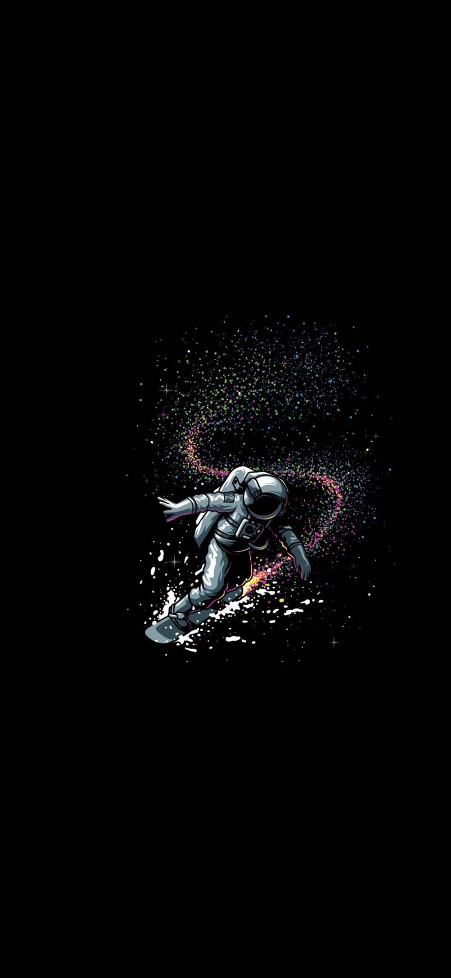Astronaut i verdensrommet minimalistisk svart telefon