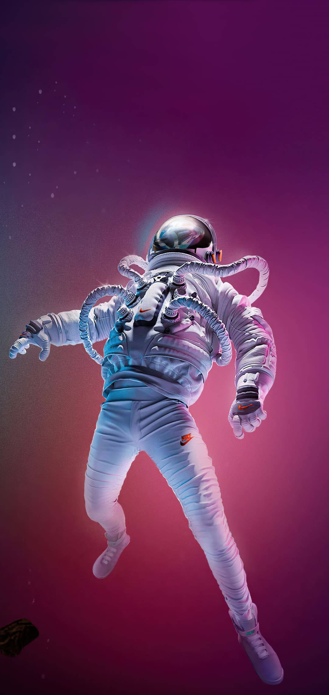 Astronaut Sci Fi driver i neonrom Bakgrunner