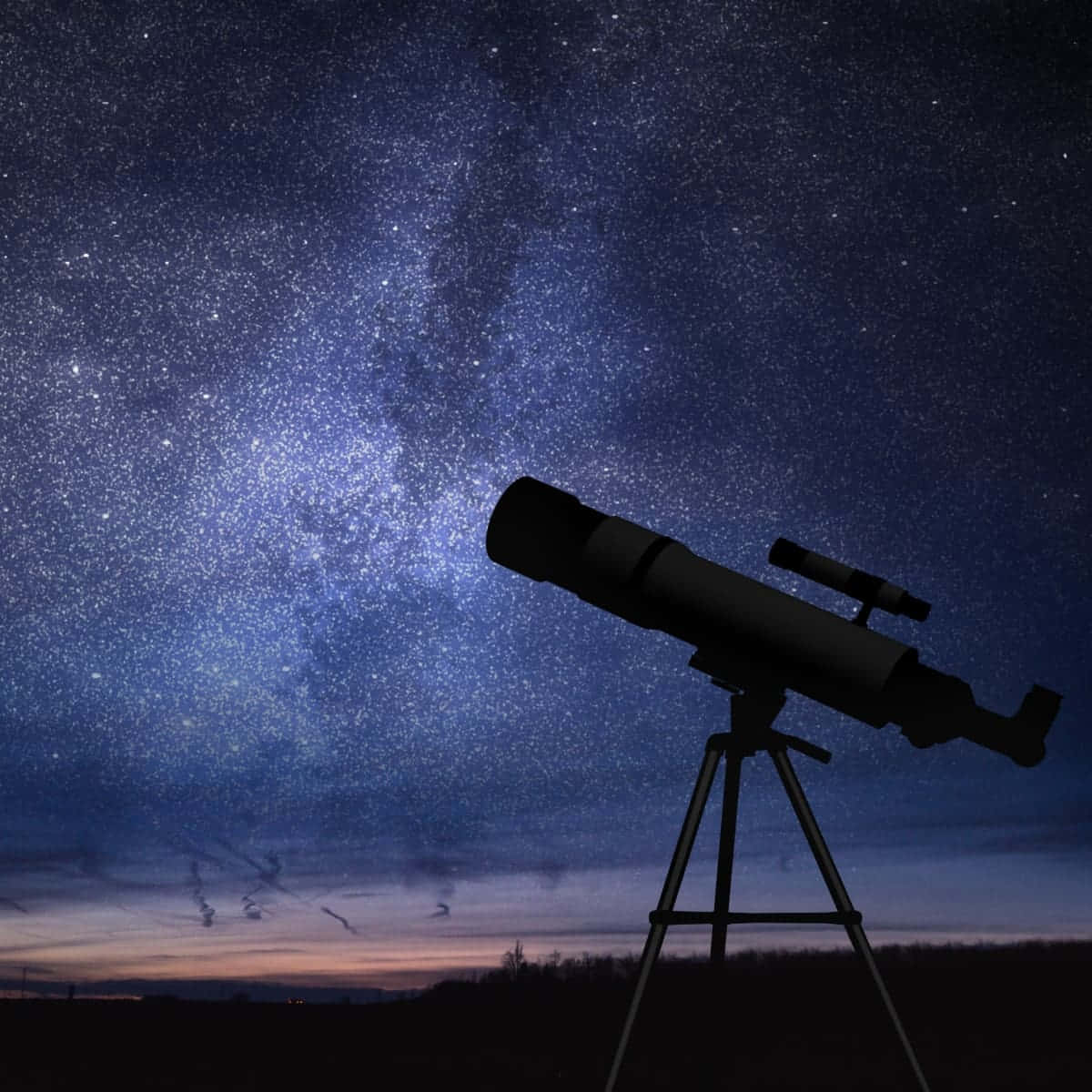 Astronomiteleskop mot stjernehimmel Bakgrunner
