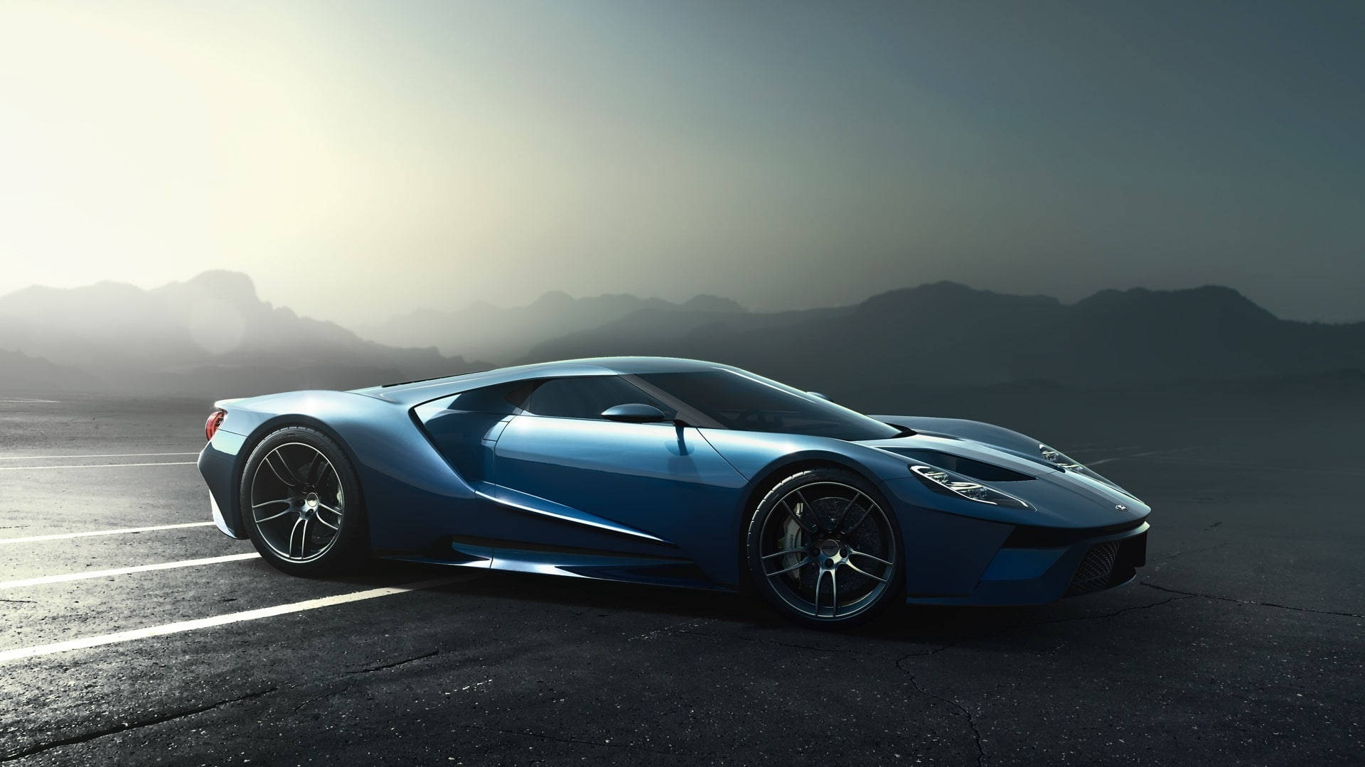 Asurblå Ford GT sportsbil Bakgrunner