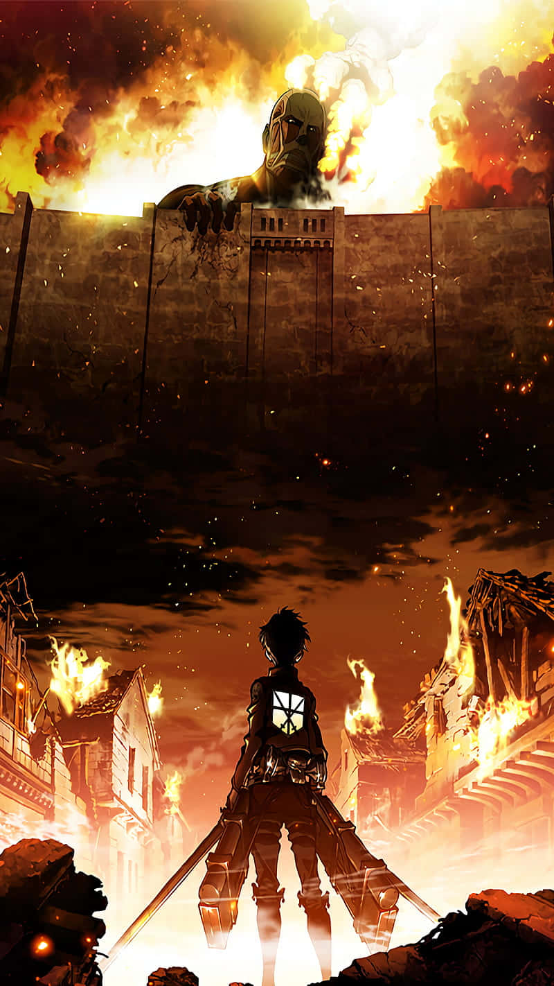 Attack On Titan Anime Brennende By Kjempe Bakgrunner
