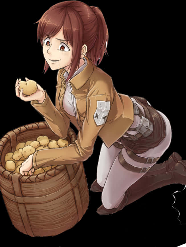 Attack on Titan-karakter med poteter Bakgrunner