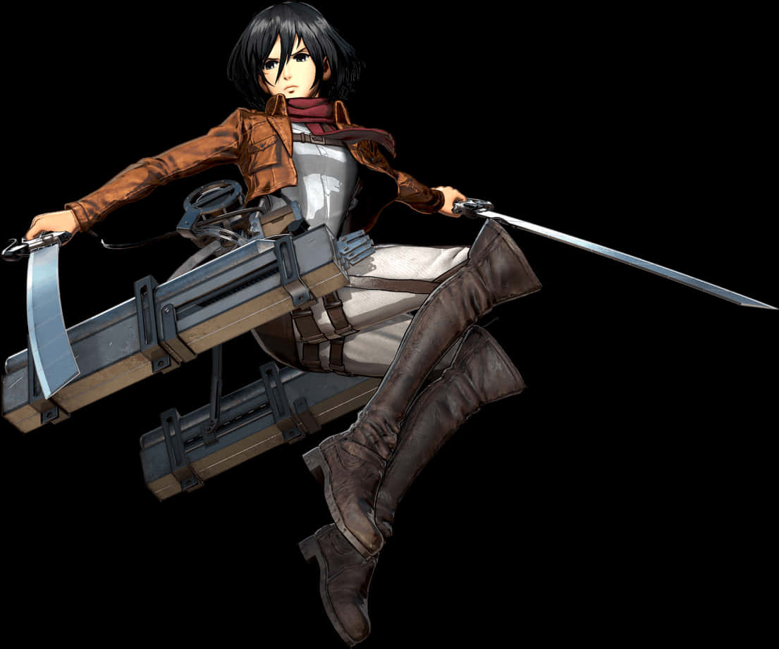 Attack on Titan-karakter med utstyr Bakgrunner
