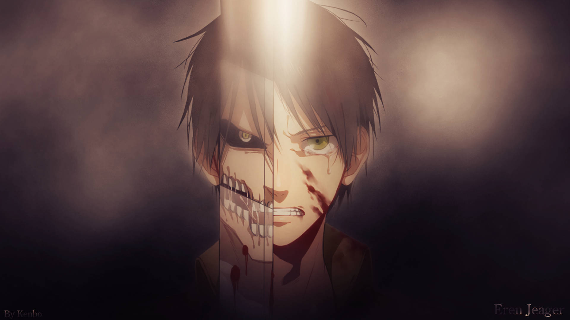 Attack on Titan Titan Eren med blødende ansikt Bakgrunner