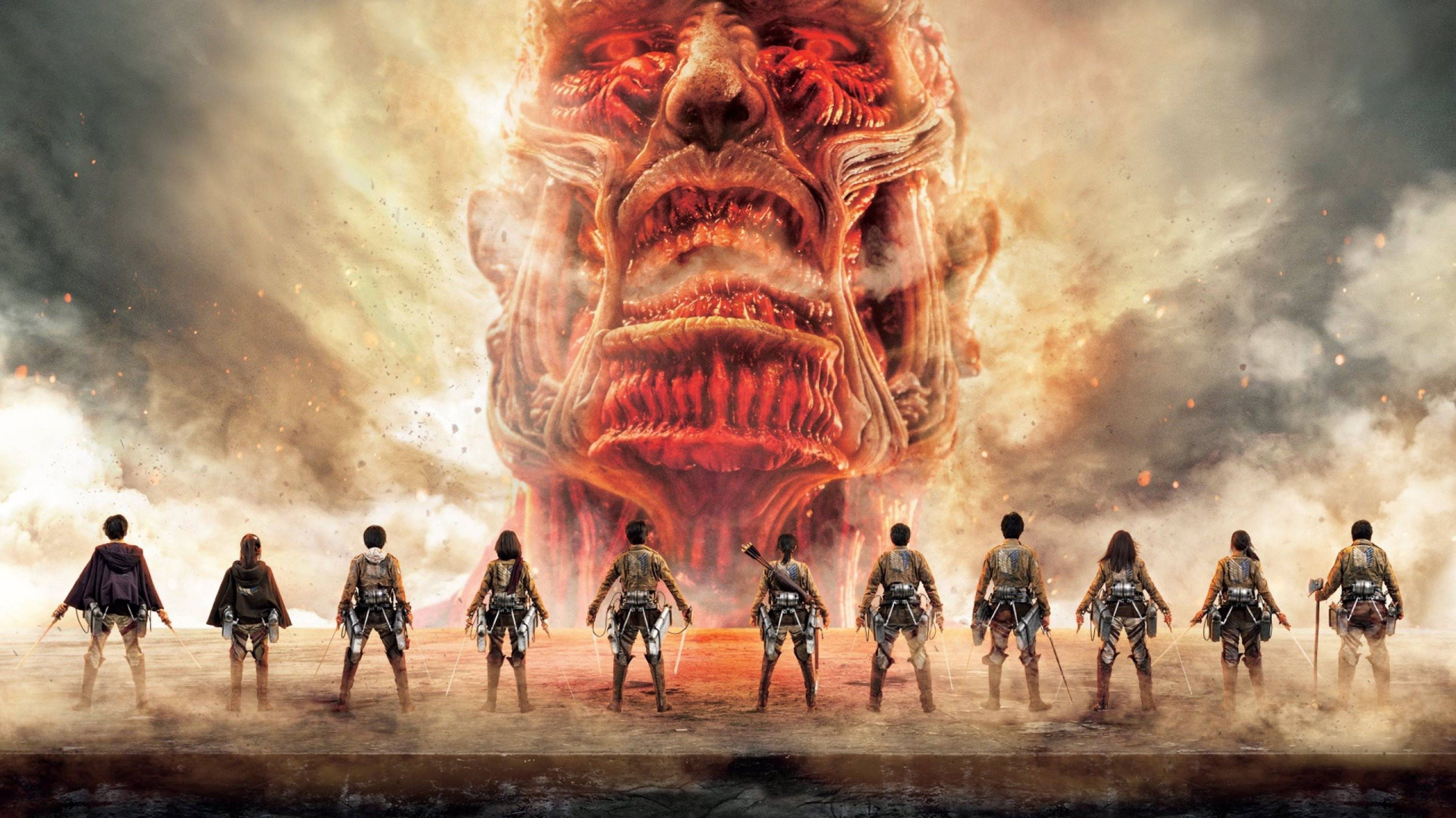Attack On Titans 4K Ansiktet til Titanen Bakgrunner
