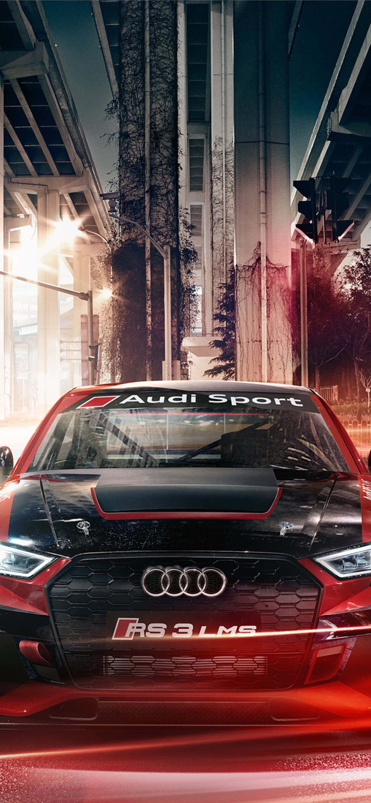 Audi Sportback mot et nattlig bybilde Bakgrunner