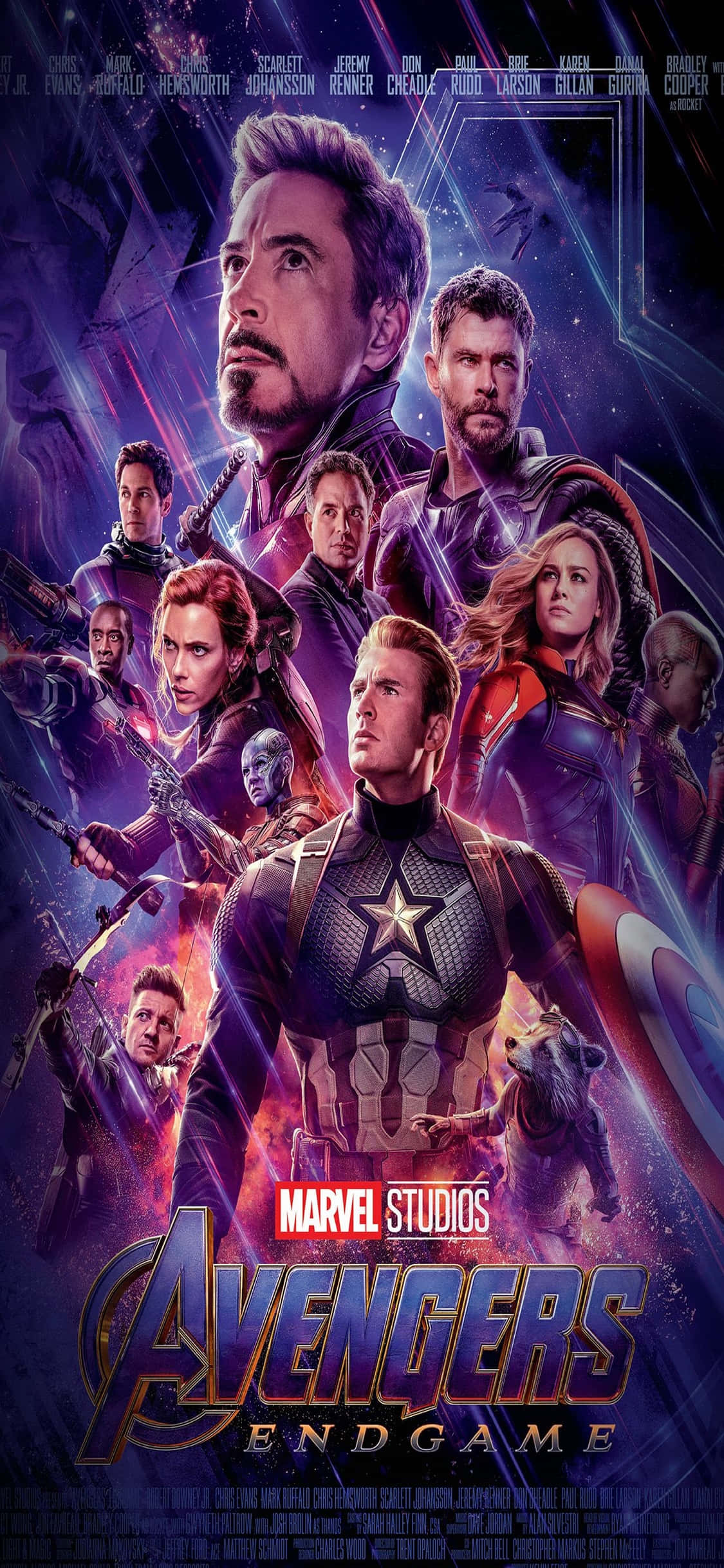 Avengers - Sluttspillplakat med figurene Bakgrunner