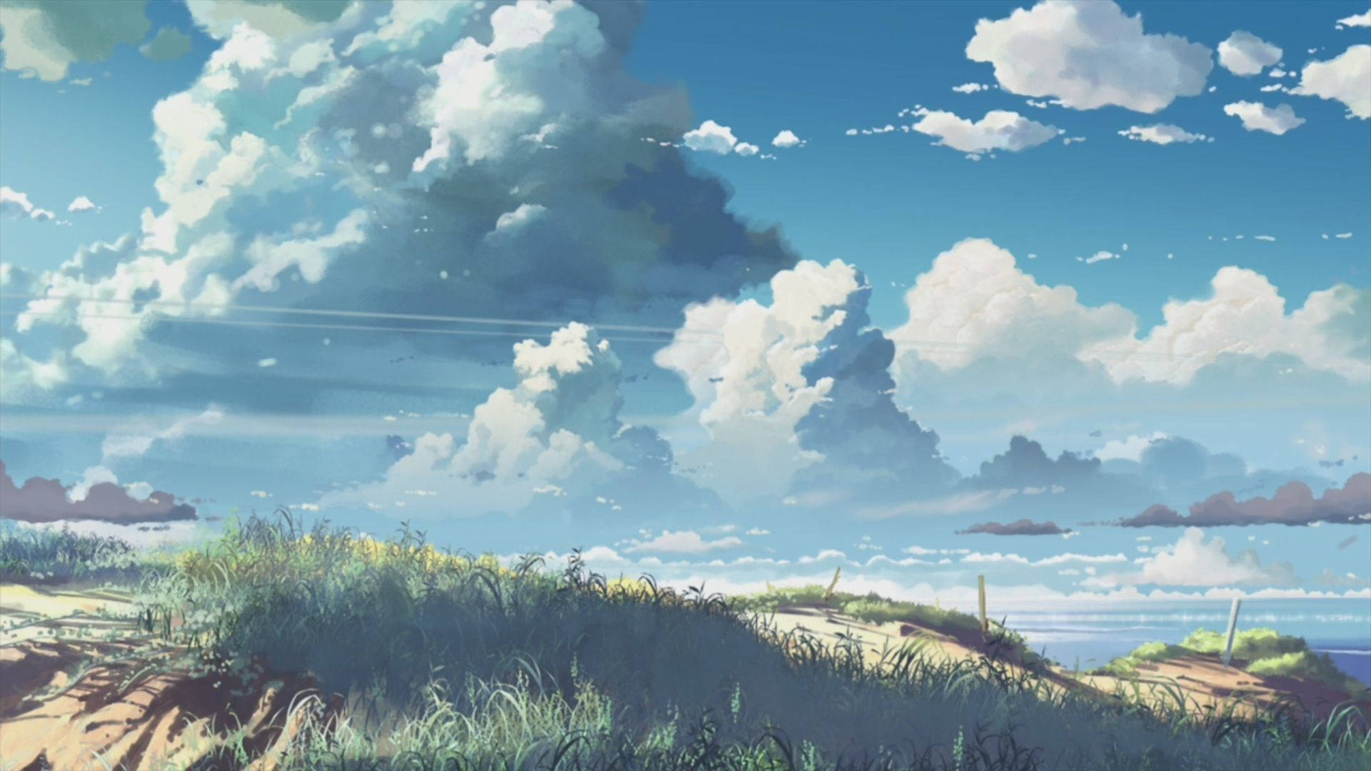 Avslappende anime naturlig klar himmel Bakgrunner