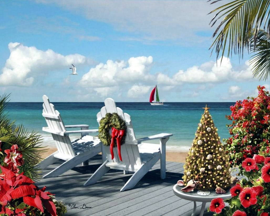 Avslappende australsk julefeiring på stranden Bakgrunner