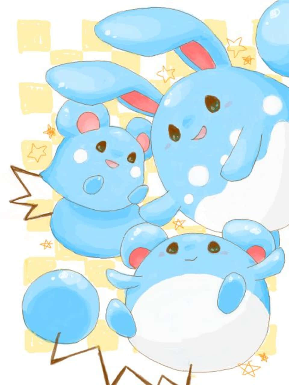Azumarill Gul Rutete Bakgrunner