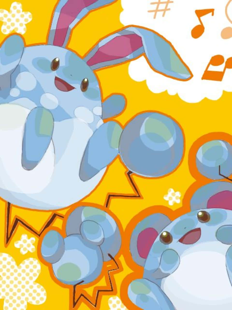 Azumarill Oransje Bakgrunner