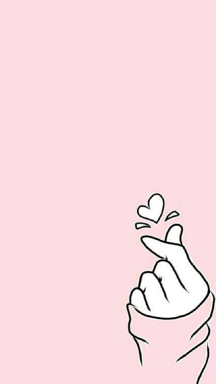 Baby Rosa Saranghae Fingerhjerte Bakgrunner