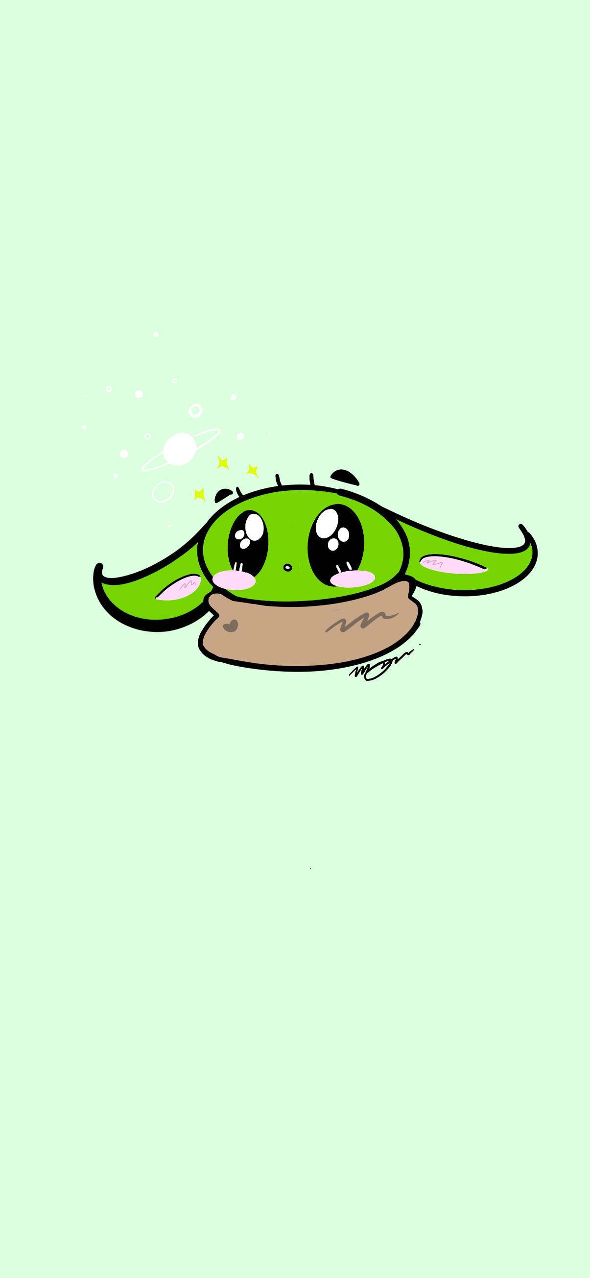 Baby Yoda Pastellgrønn Bakgrunner