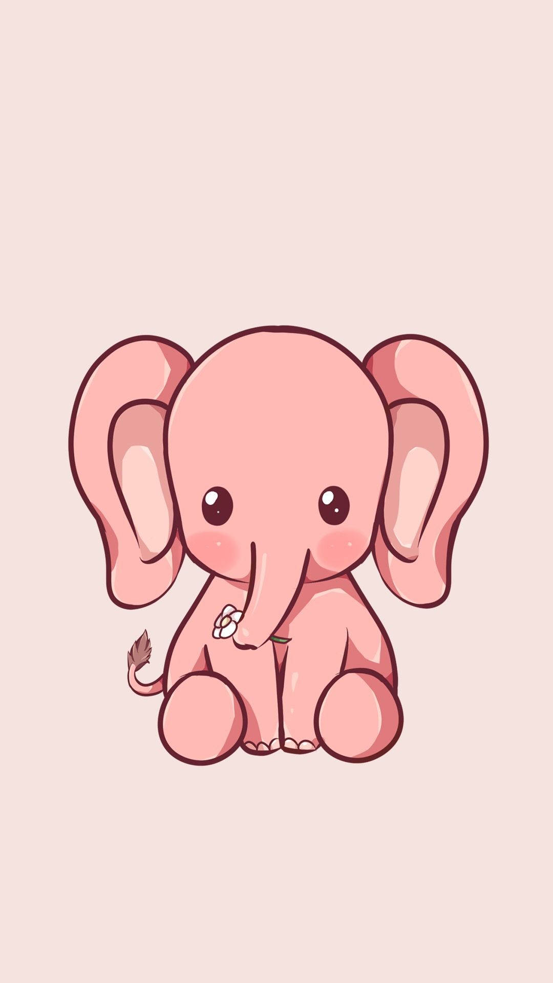 Babyrosa Elefant Søt iPhone Bakgrunner