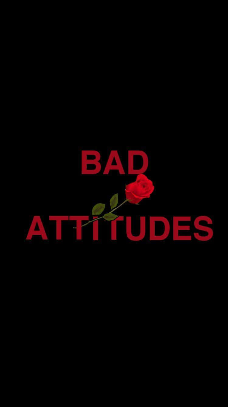 Baddie Attitudes Og Rød Rose iPhone Bakgrunner
