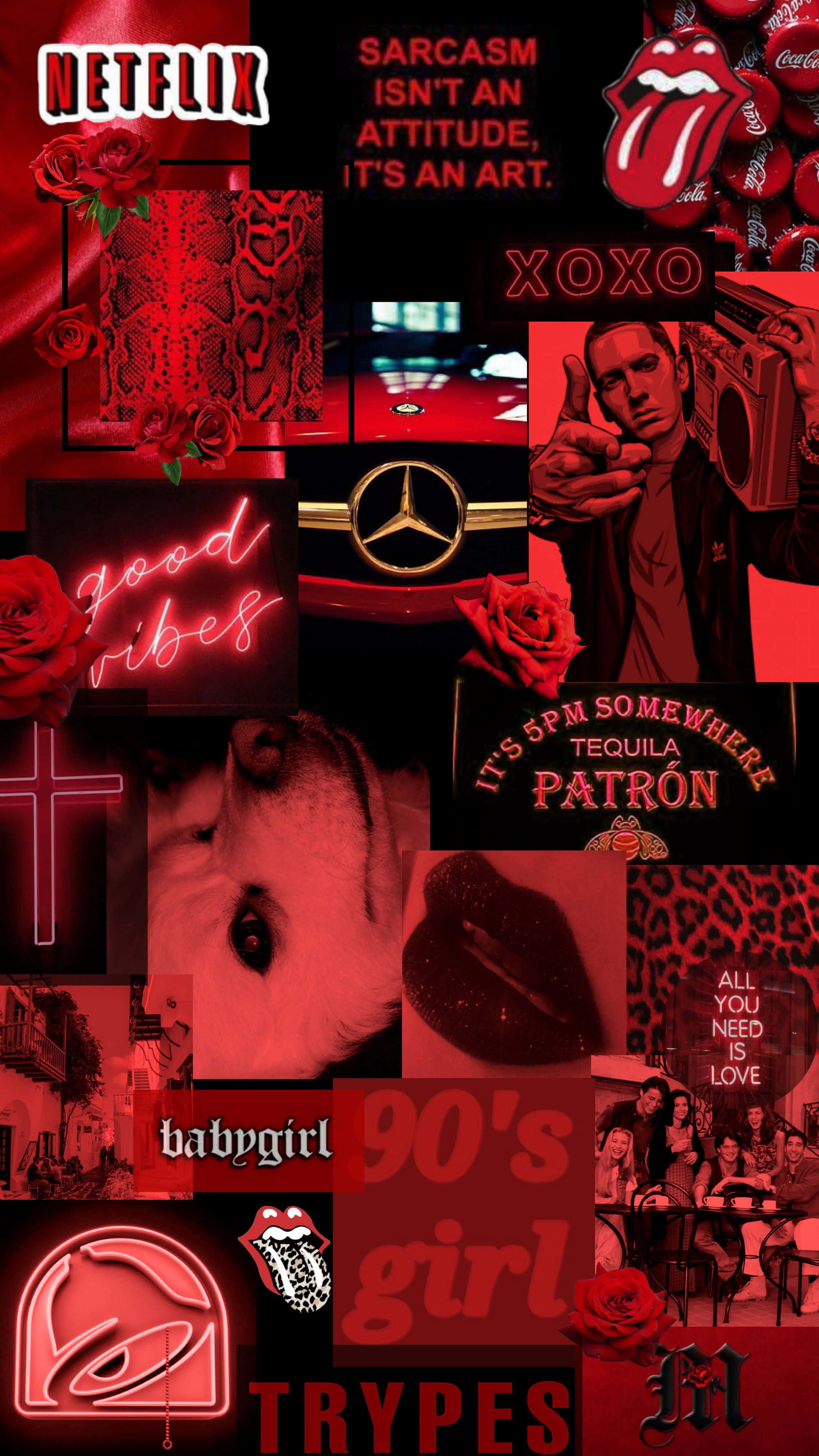Baddie Girl Aesthetic Rød Bakgrunn Bakgrunner