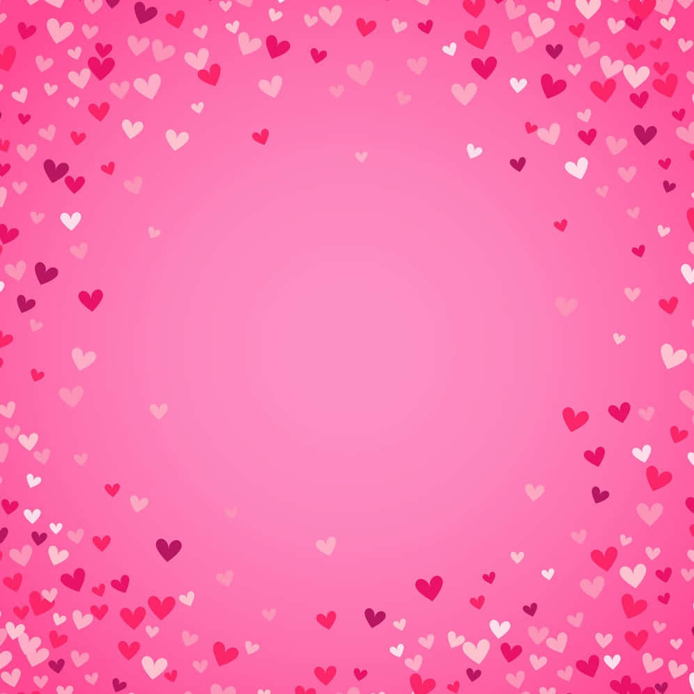 Bakgrunn med kant av rosa hjerter Bakgrunner
