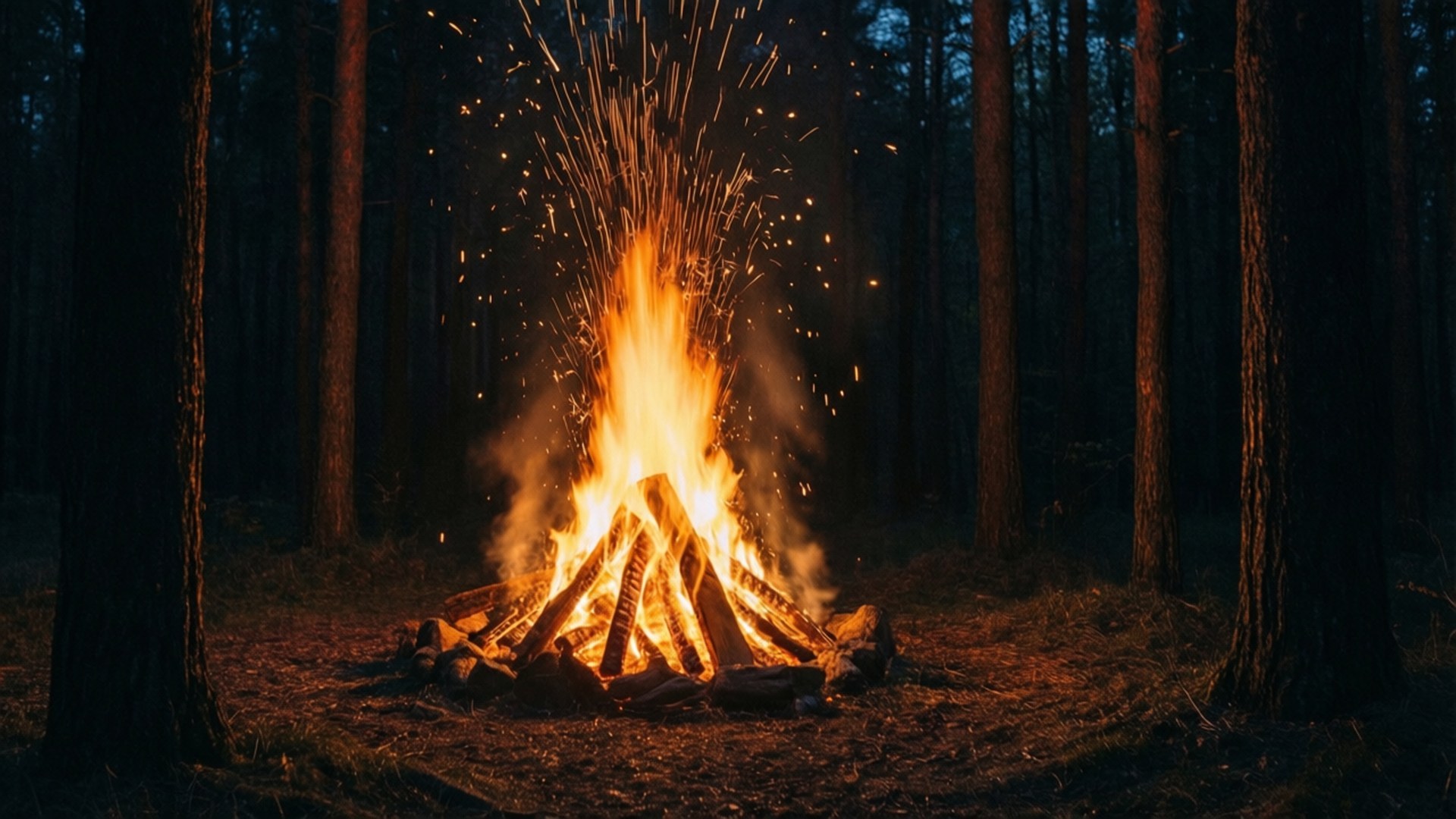 Bål i den mørke skogen Bakgrunner