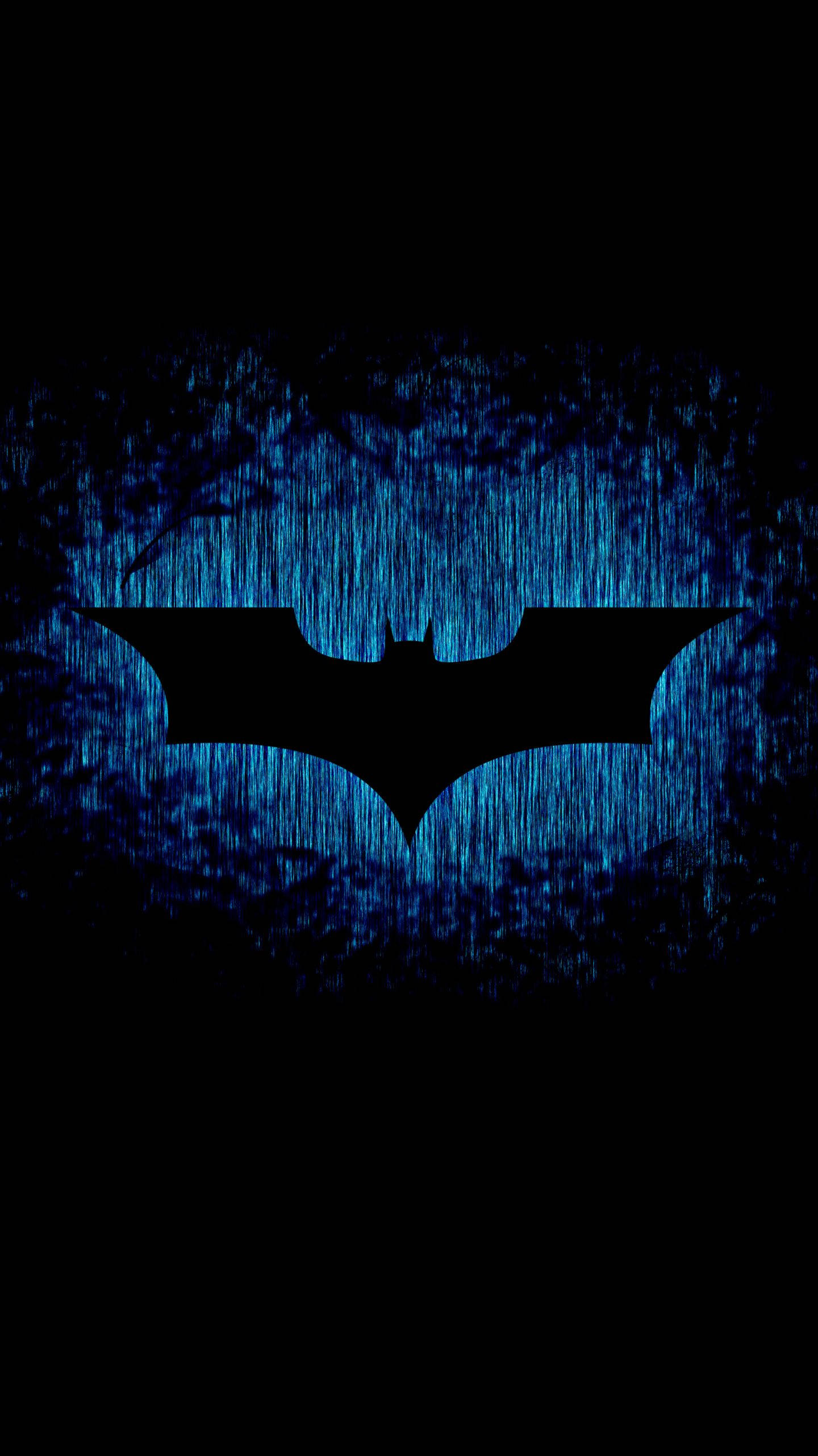 Batman Blått Glødende Logo Bakgrunner