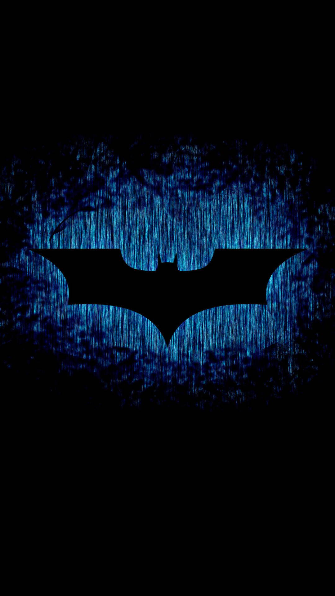 Batman blått glødende logo bakgrunnsbilde