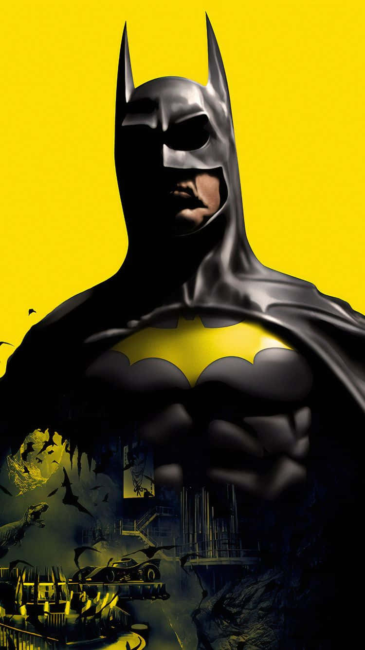 Batman estetisk i gul digital kunst Bakgrunner