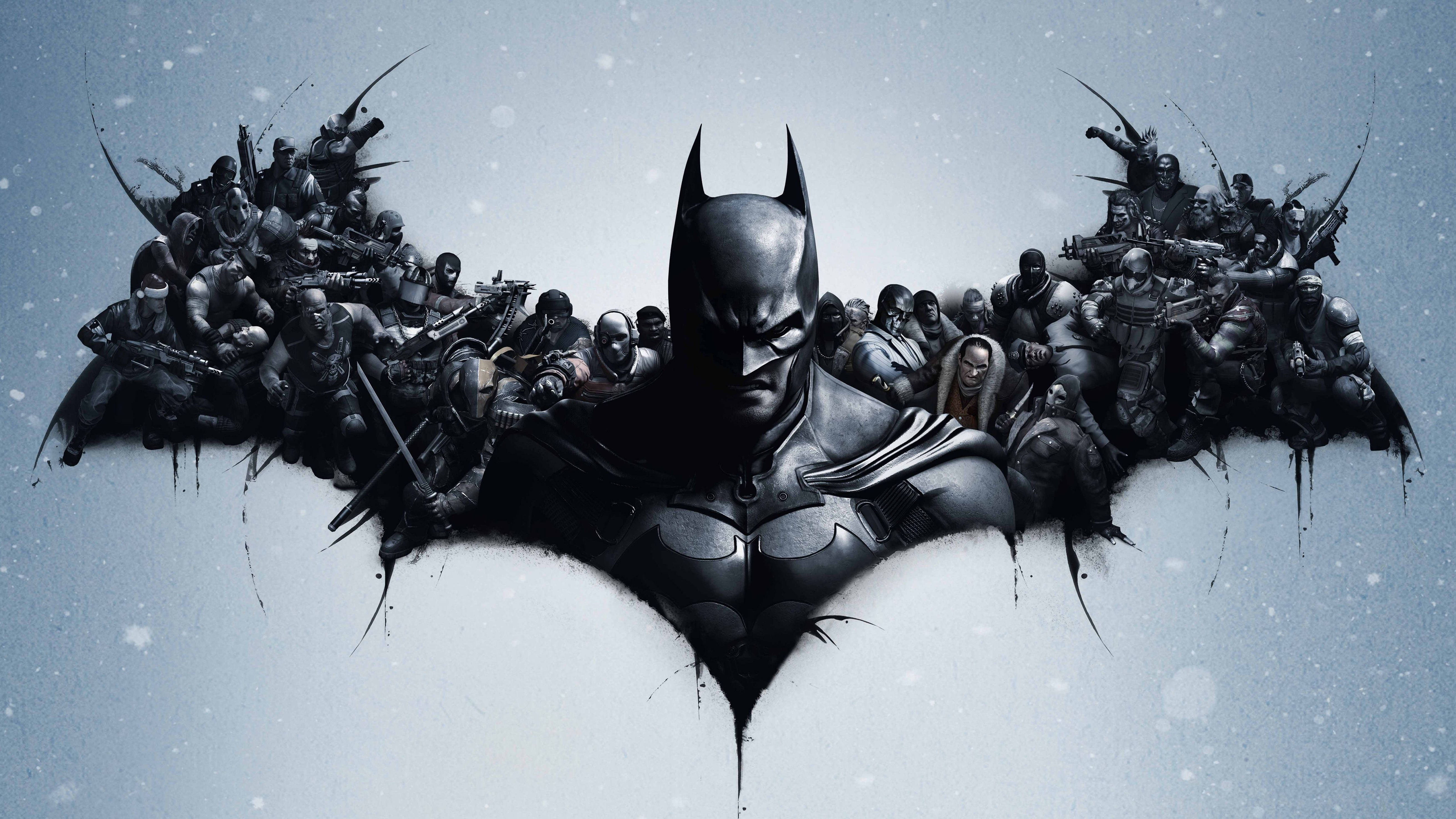 Batman Kunstnerisk Logo Arkham City 4K Bakgrunner