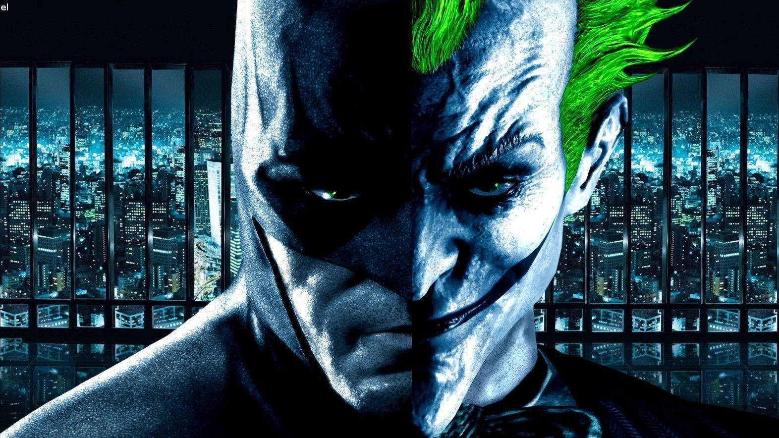 Batman og Joker-ansikt bakgrunnsbilde