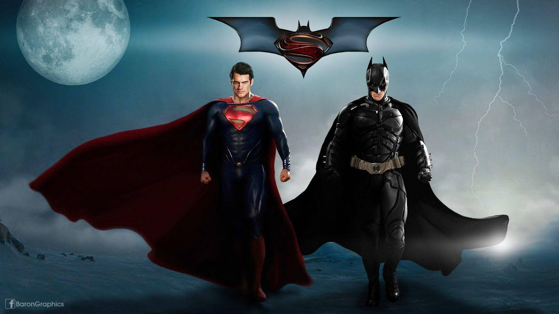 Batman og Superman-logo bakgrunnsbilde