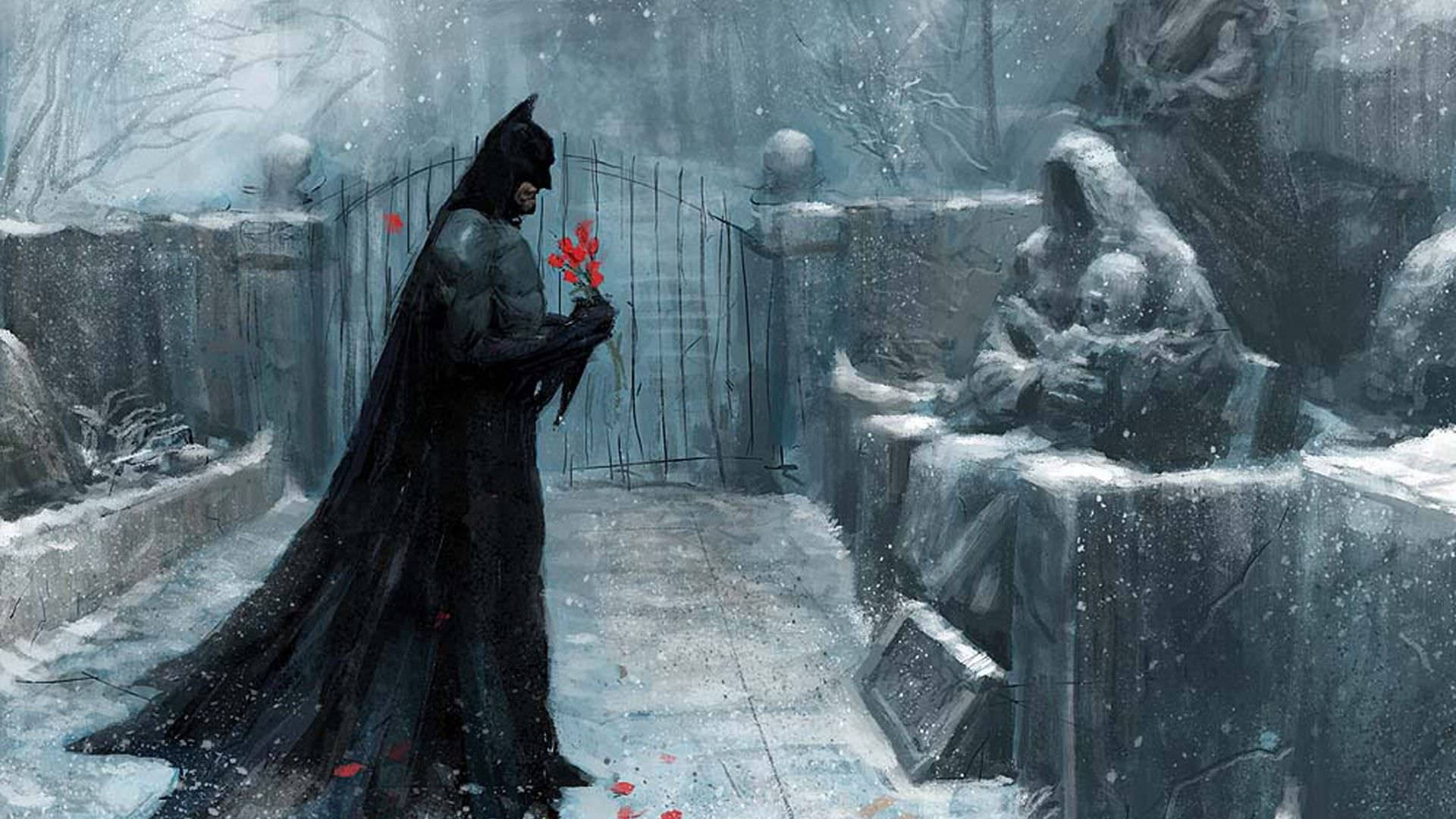 Batman på kirkegård maleri Bakgrunner