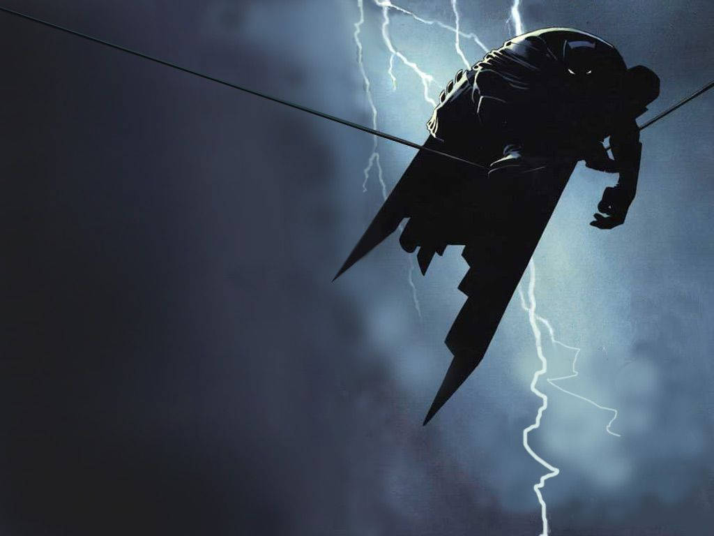 Batman på strømledning med lyn Bakgrunner