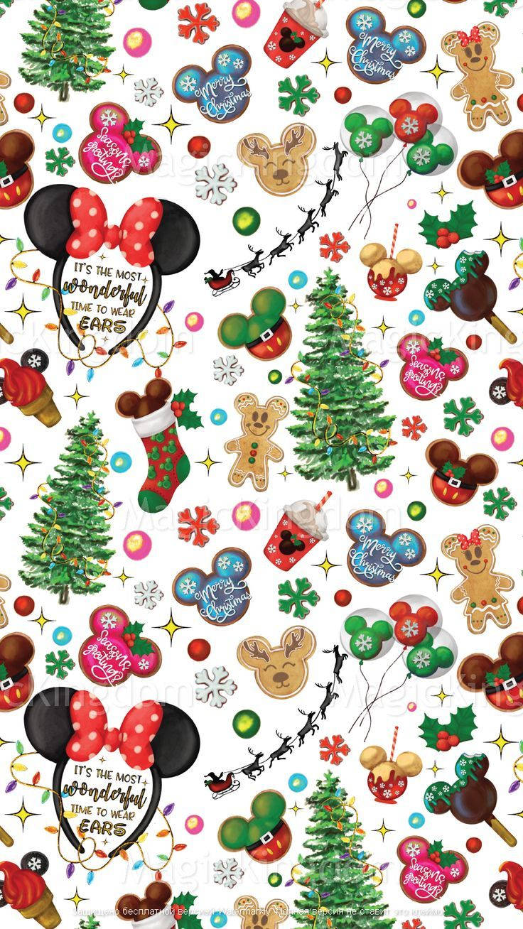 Bedårende Disney-figurer jul iPhone Bakgrunner