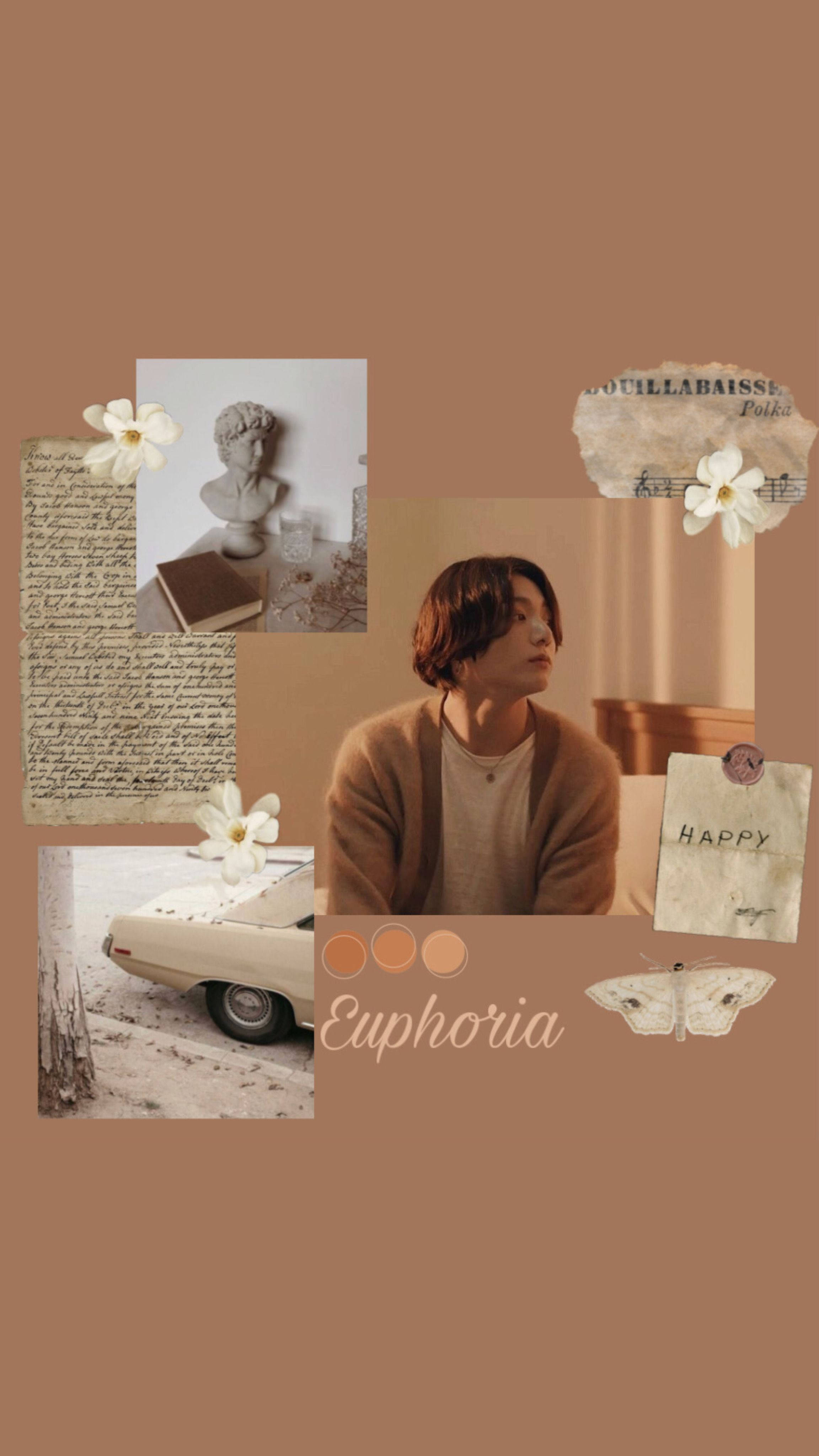 Beige estetisk BTS Jungkook Bakgrunner