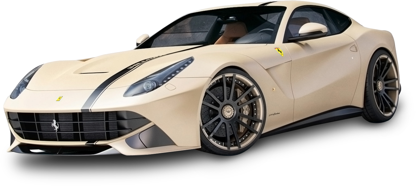 Beige Ferrari Supercar i profil Bakgrunner