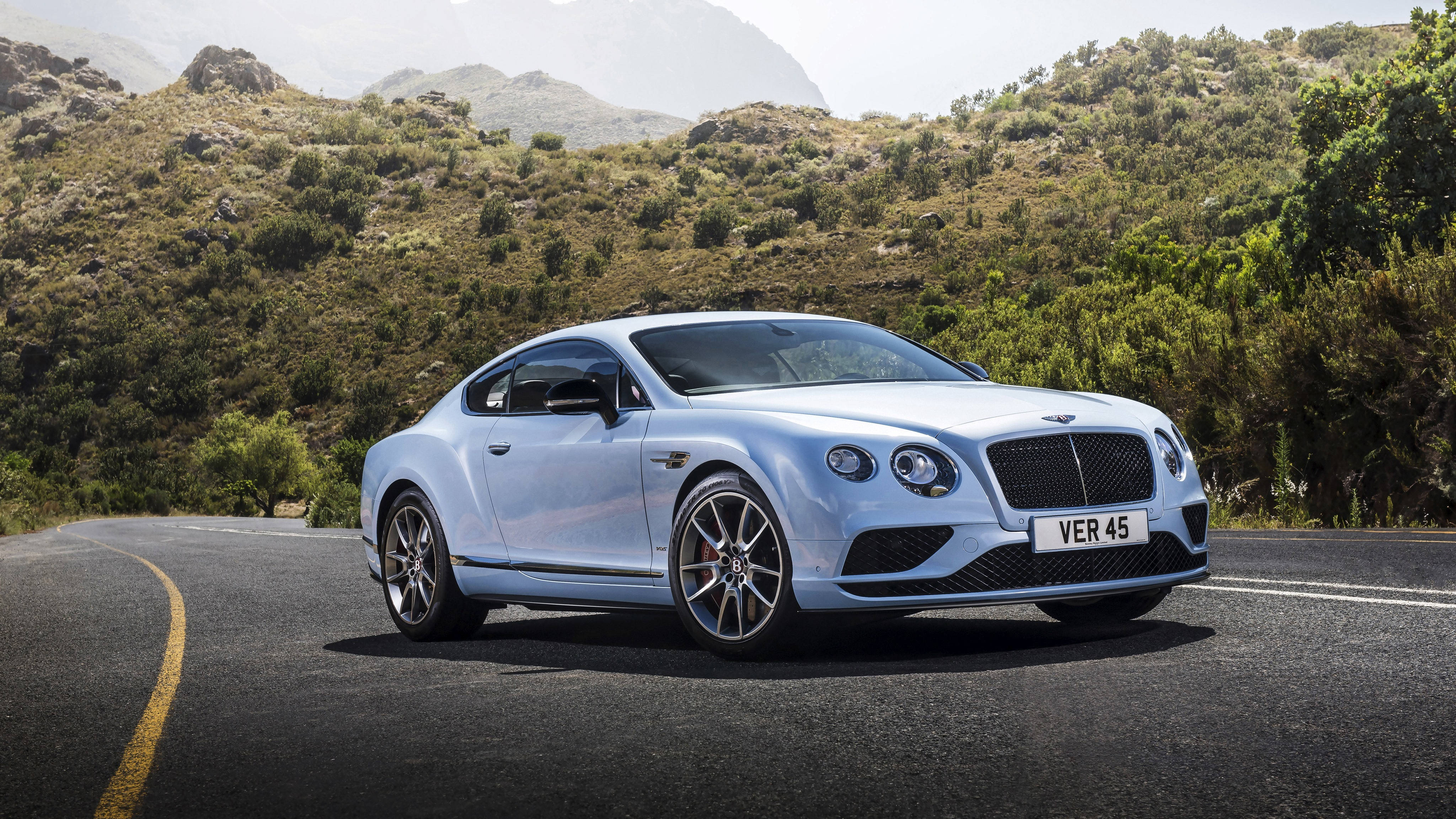 Bentley, continental, gt, hvit, sidevisning, vei Bakgrunner