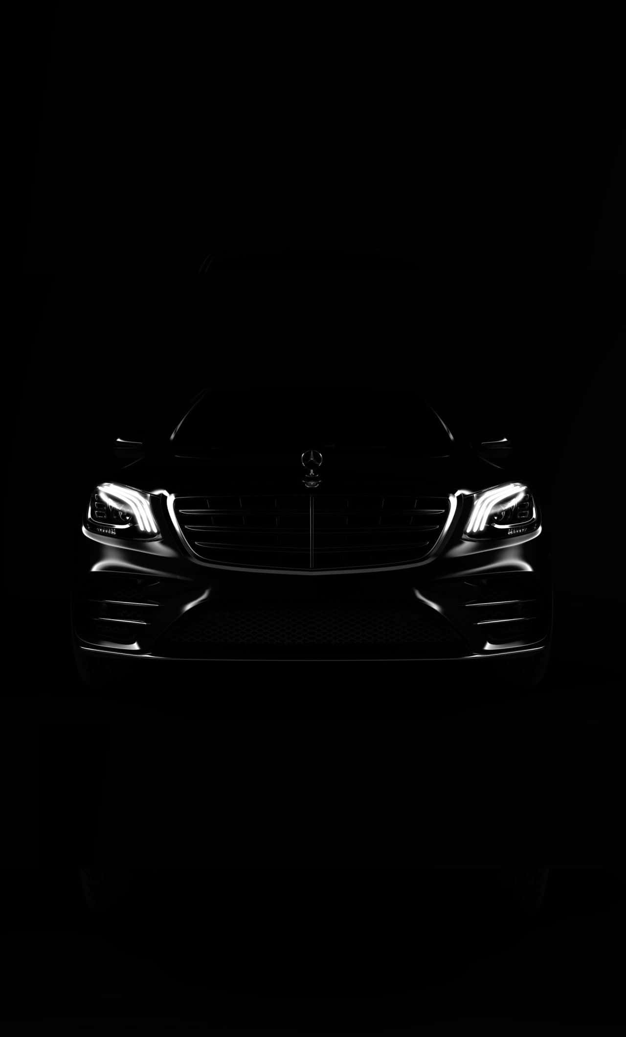 Beste Mercedes-bakgrunn Helt svart Mercedes i skyggene Bakgrunner