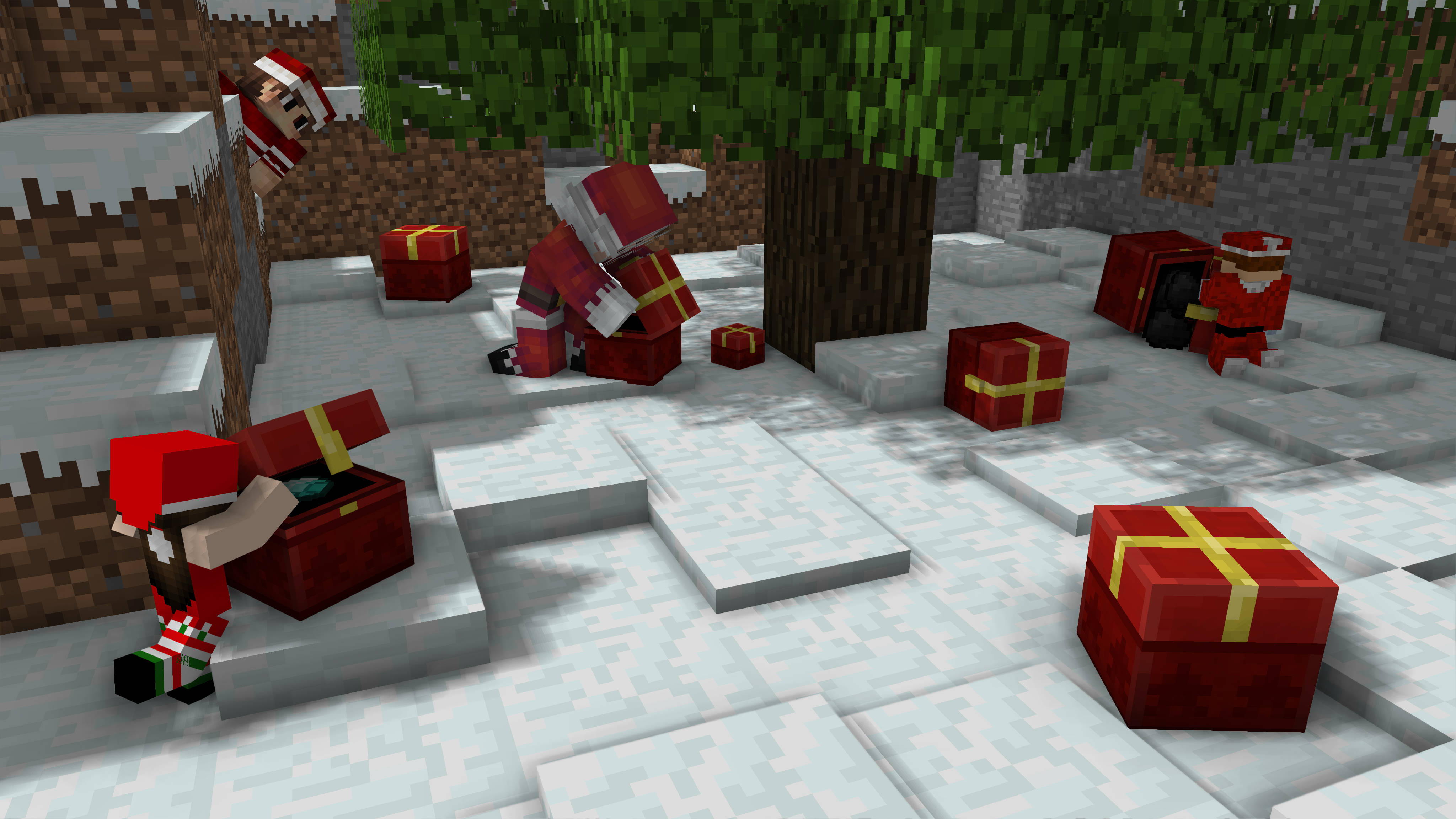 Bevegelig Minecraft God Jul Bakgrunner