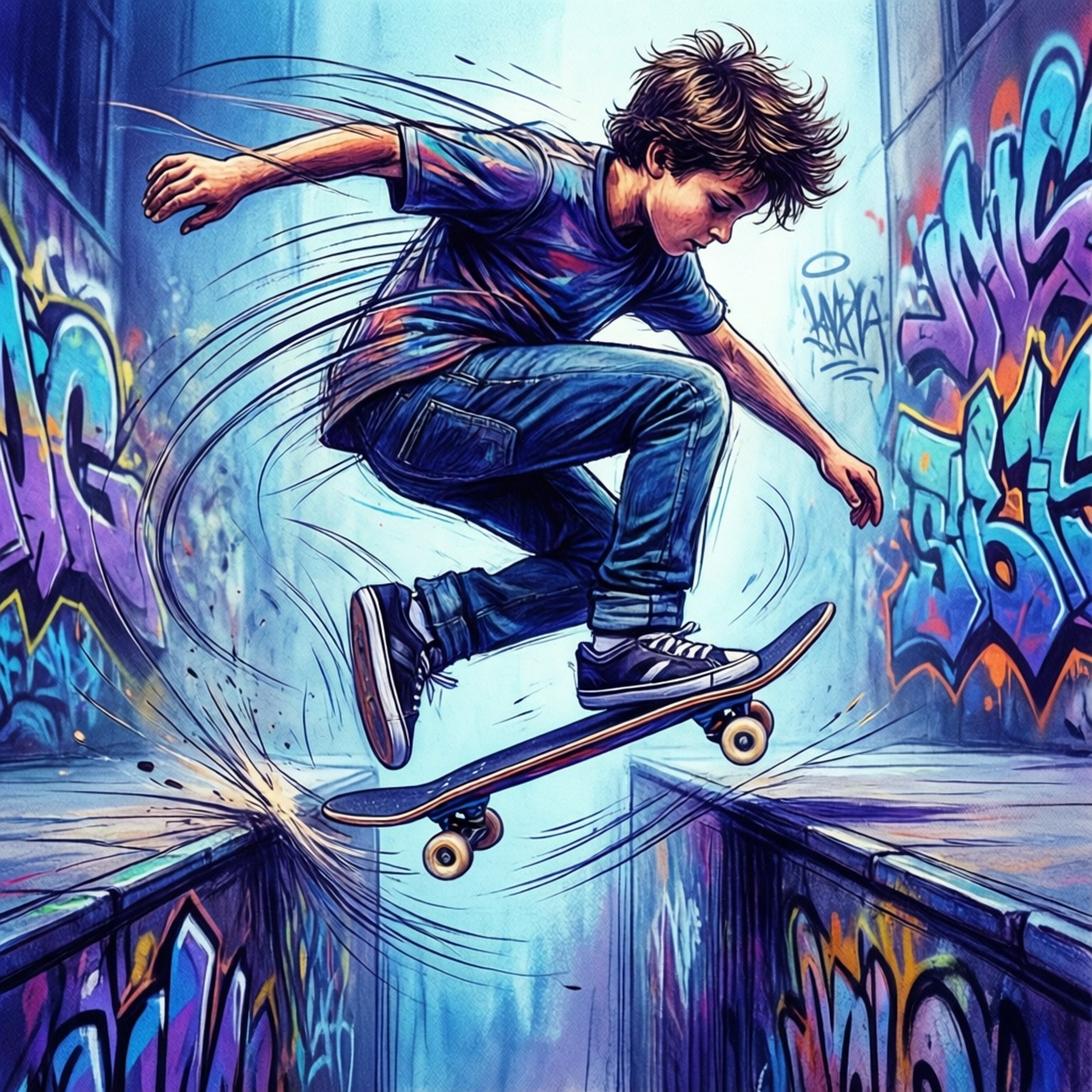 Bevegelseskunst Skater Bakgrunner
