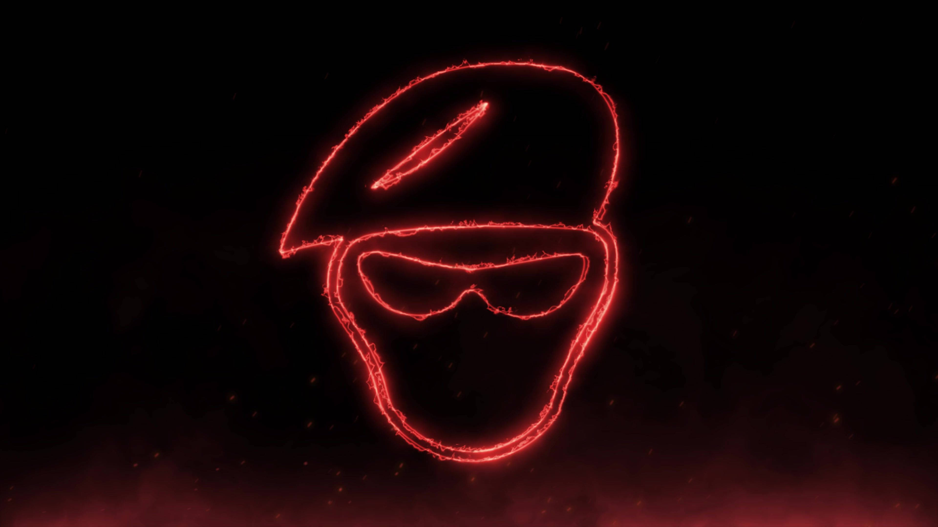 Bevegende neonrød Shadman 4K Bakgrunner